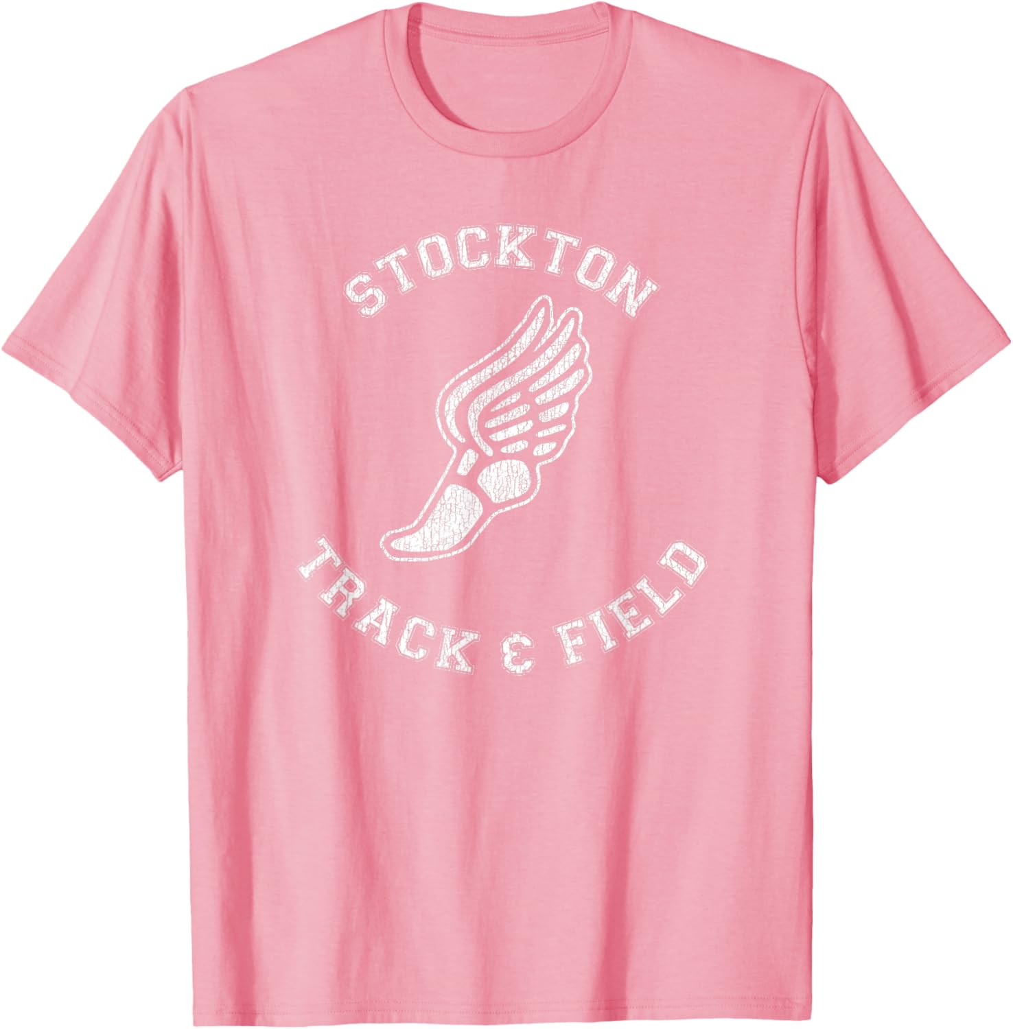 Stockton Track & Field Retro 80s Distressed T-Shirt for Casual Style - 12