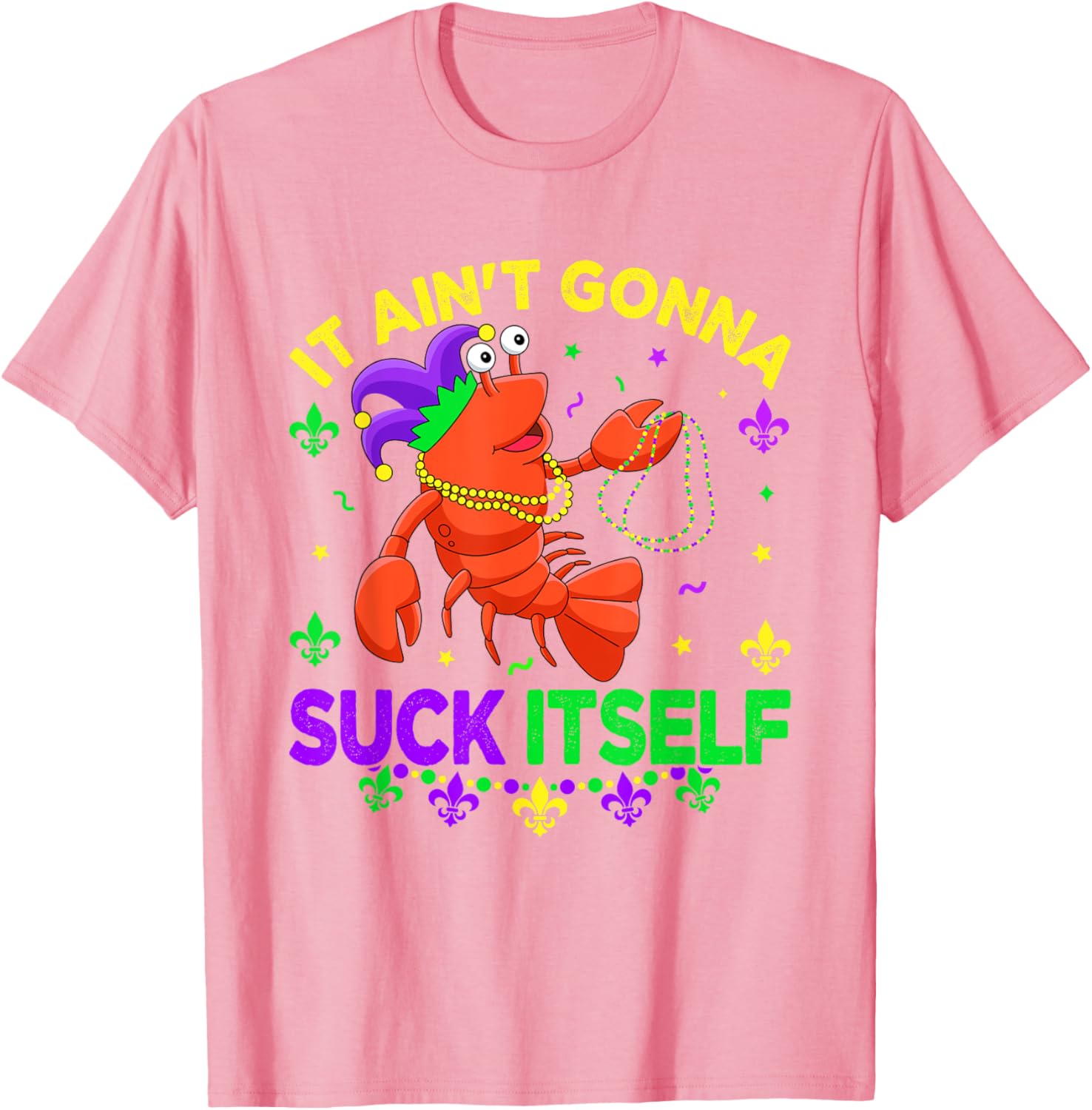 Fun Crawfish Jester Beads Mardi Gras T-Shirt for Festive Celebrations - 12