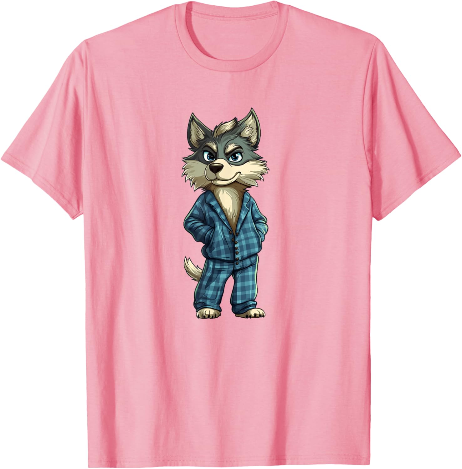 Funny Dreamy Wolf Pajama T-Shirt for Sleepy Boys and Girls - 8