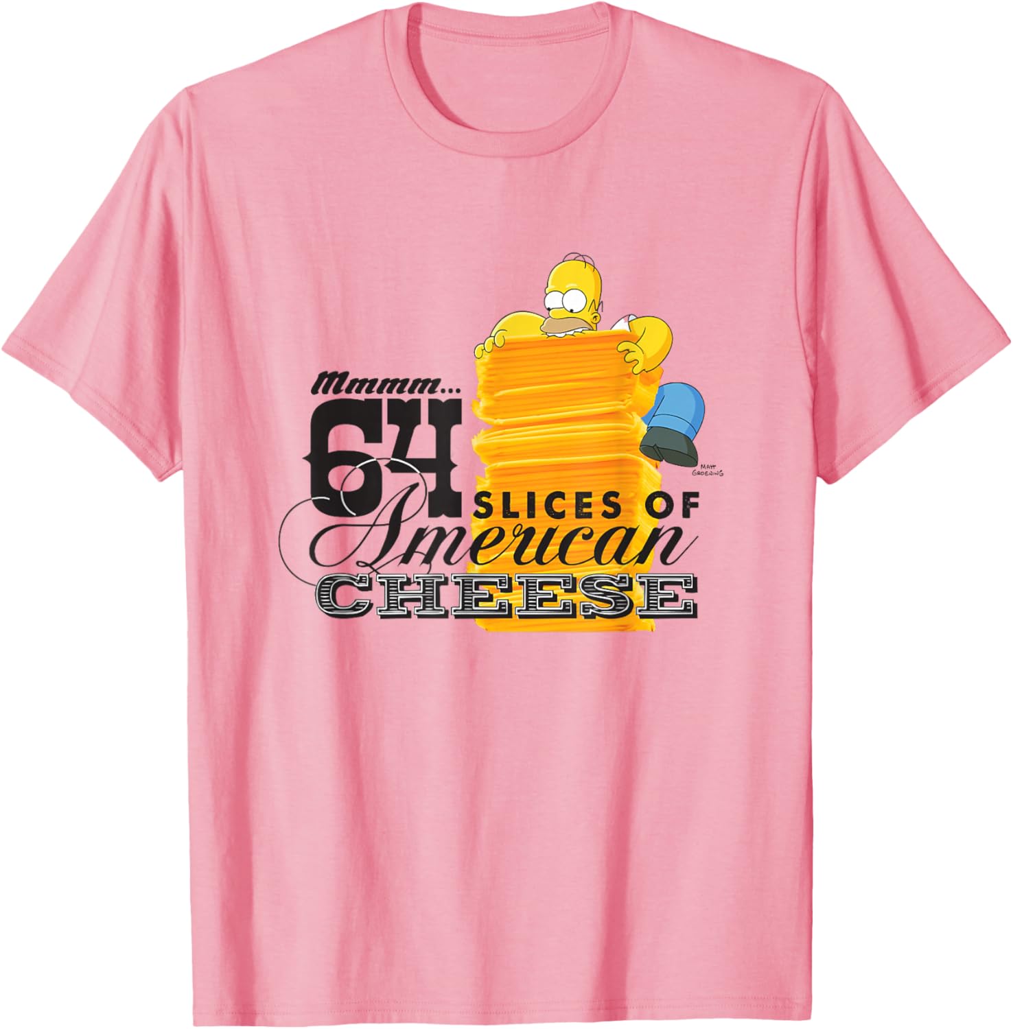 The Simpsons Homer Cheese Lovers T-Shirt 64 Slices of Fun Apparel - 1