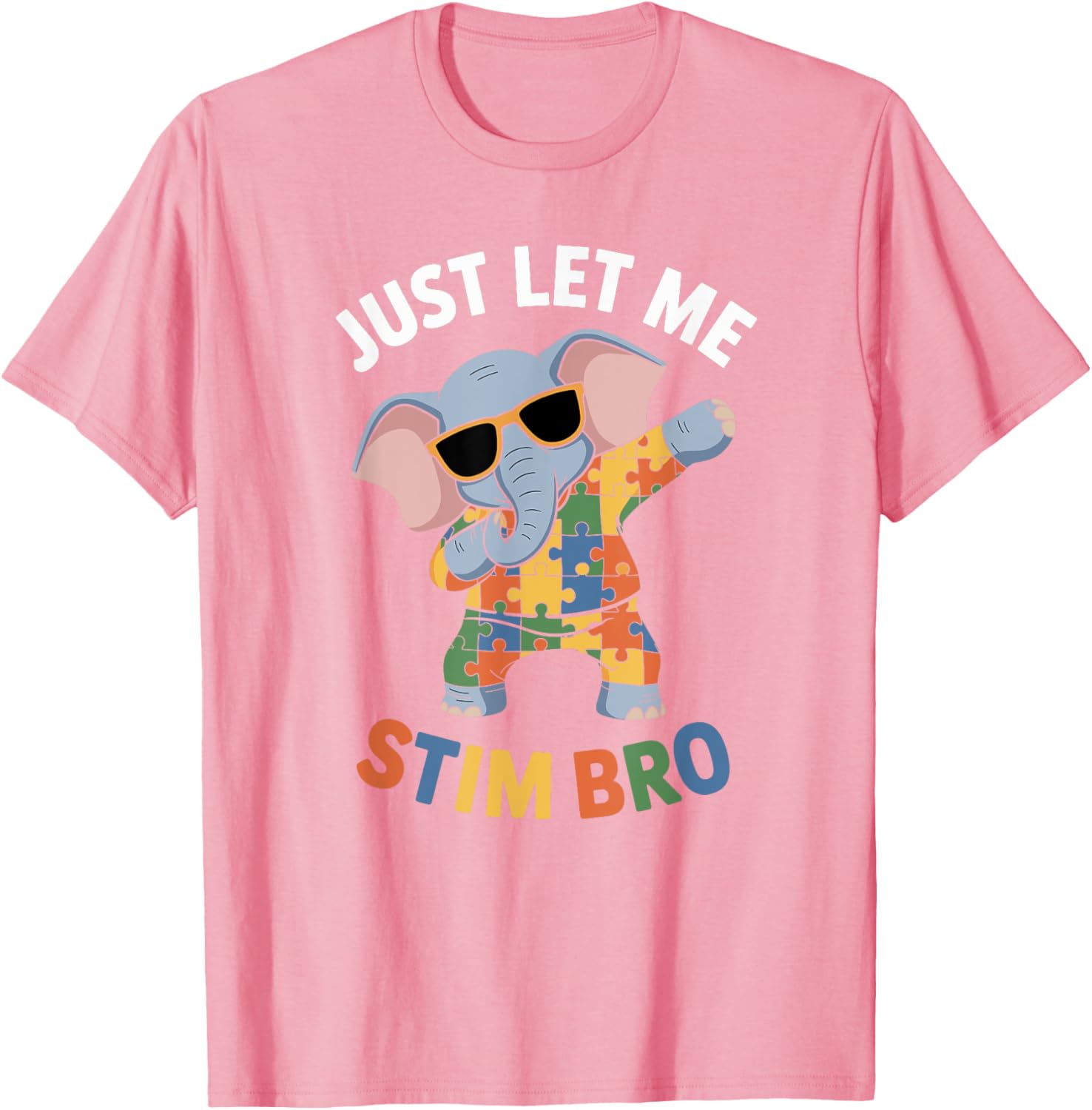 Funny Elephant Autism Awareness Just Let Me Stim Bro T-Shirt for Boys - 8