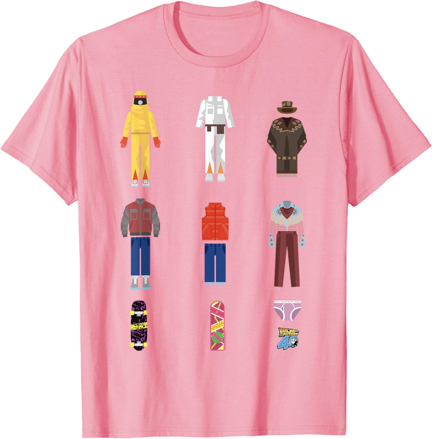 Back to the Future 40th Anniversary Iconic Outfits T-Shirt for Fans - 1