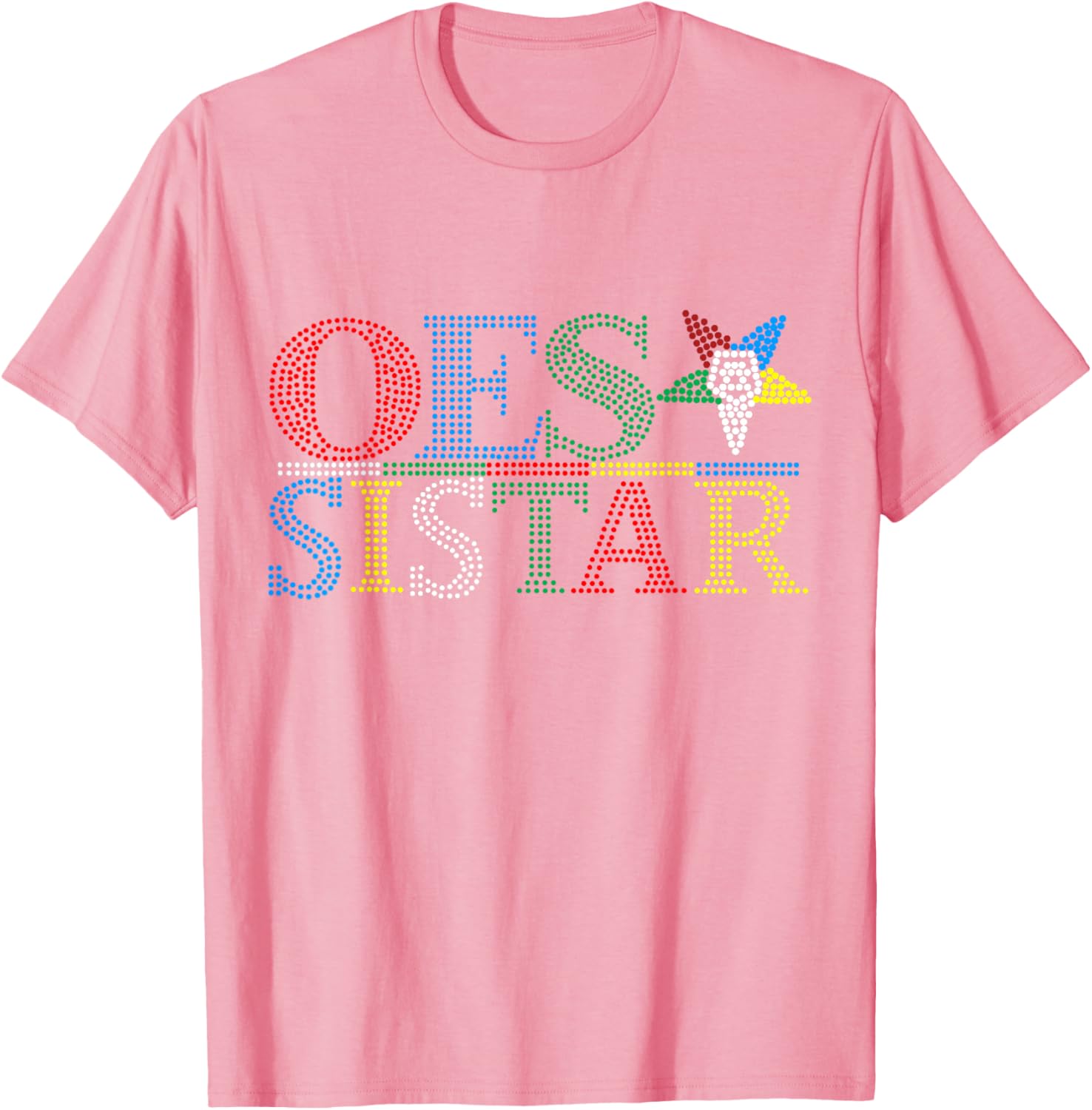 OES Sistar Dot Print Design Order of the Eastern Star Sisters T-Shirt - 16