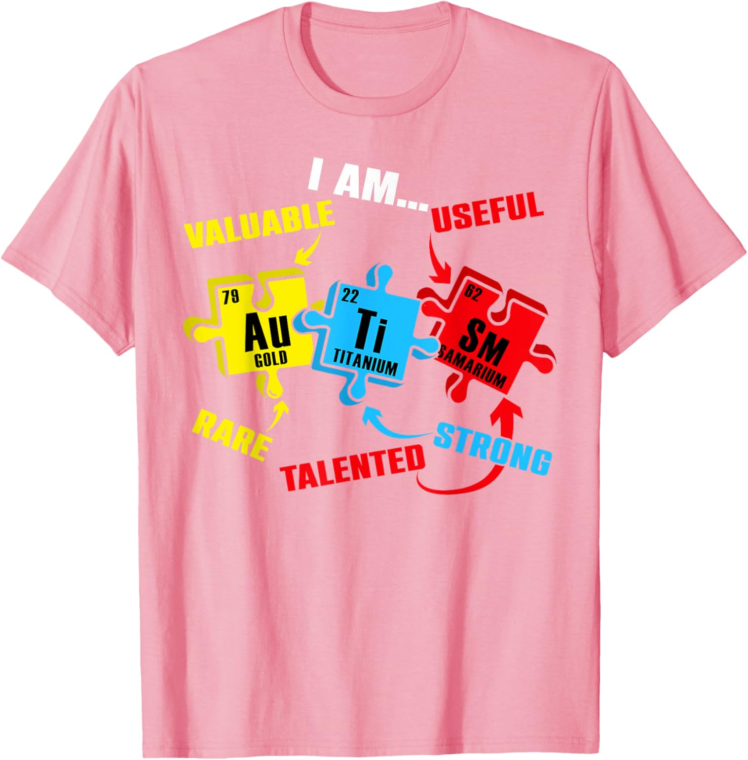 Chemistry Elements Periodic Table Puzzle T-Shirt for Autism Awareness - 20