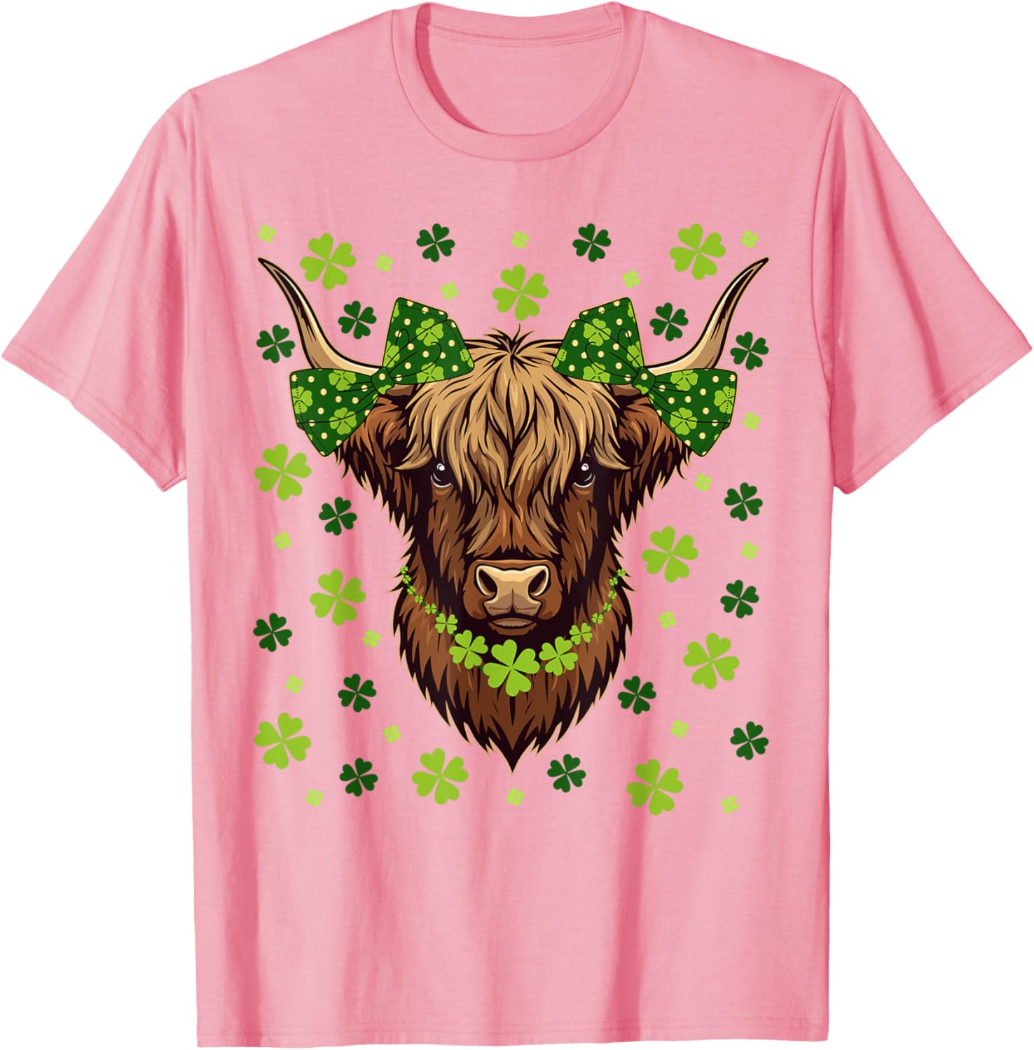 Highland Cow Shamrock T-Shirt for St Patricks Day Celebrations - 19