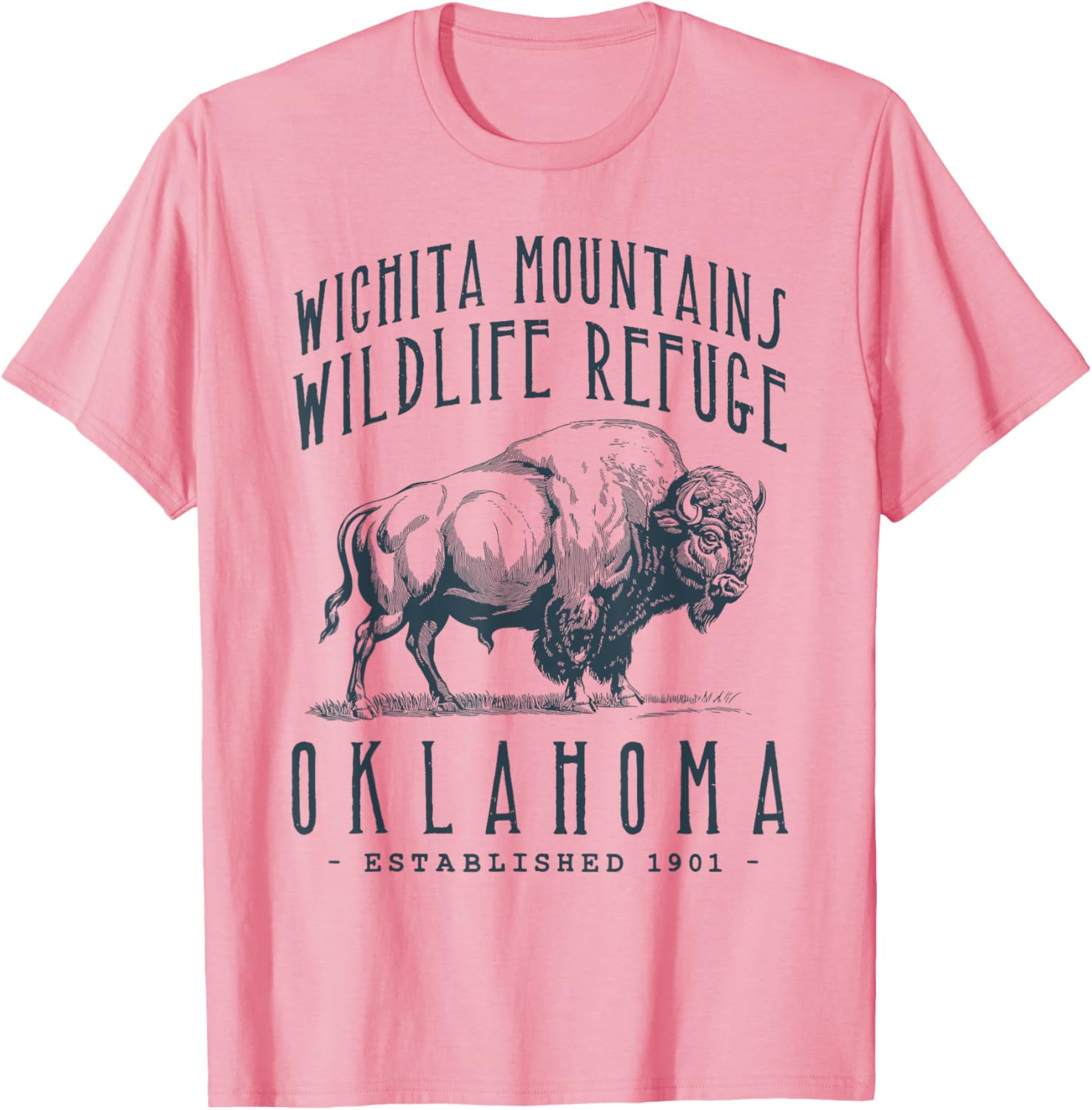 Wichita Mountains Bison Design T-Shirt for Nature Lovers and Adventurers - 8
