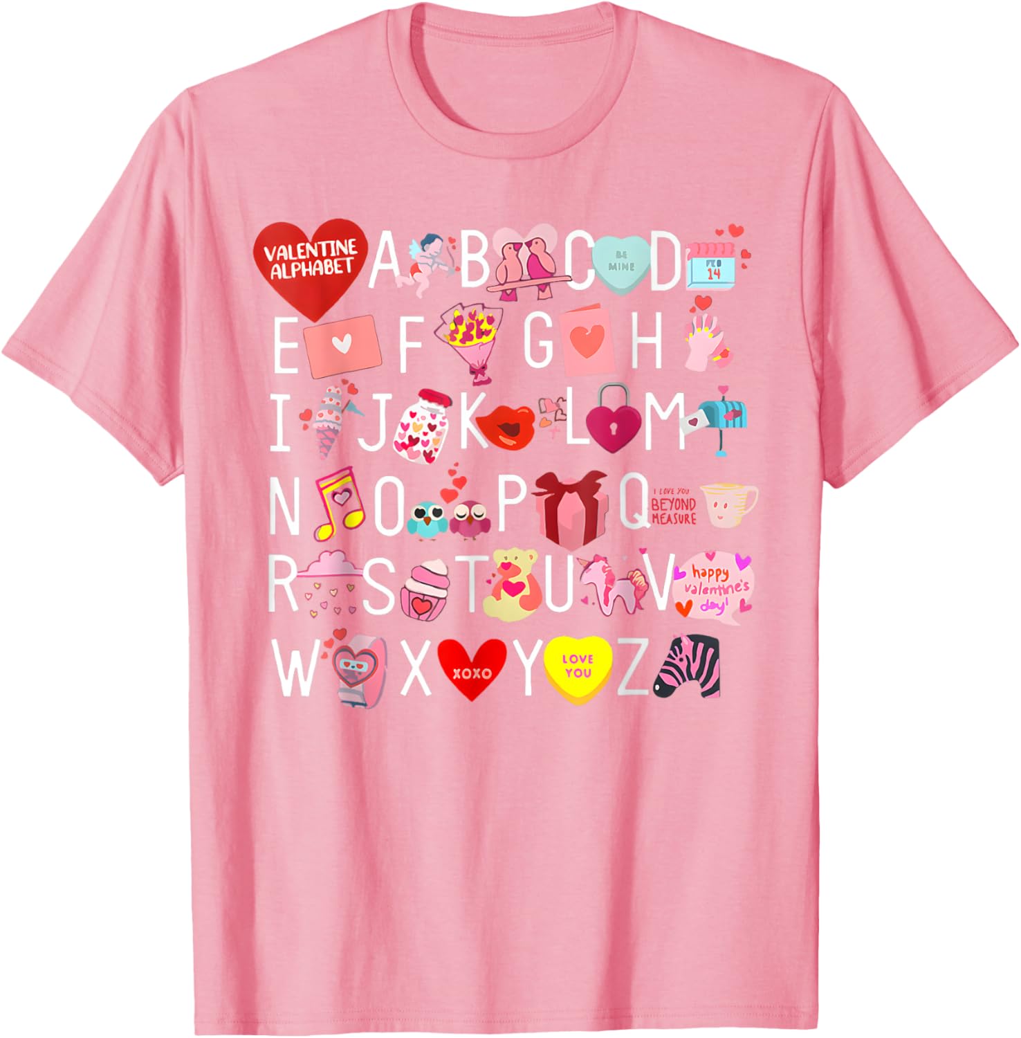Funny ABC Teacher Appreciation Valentine's Day T-Shirt for Educators - 9