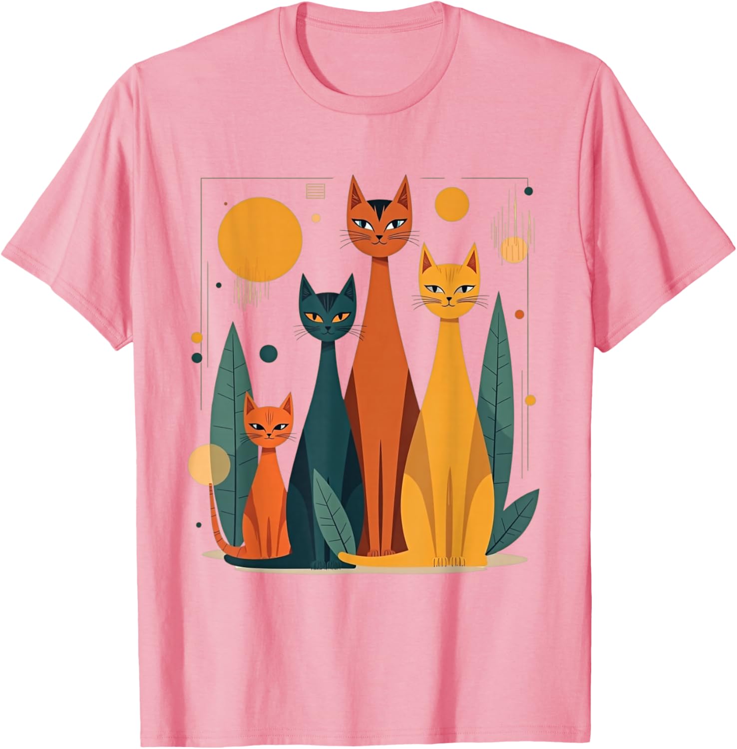 Vintage Retro Mid-Century Modern Cats T-Shirt in 50s 60s Style - 21
