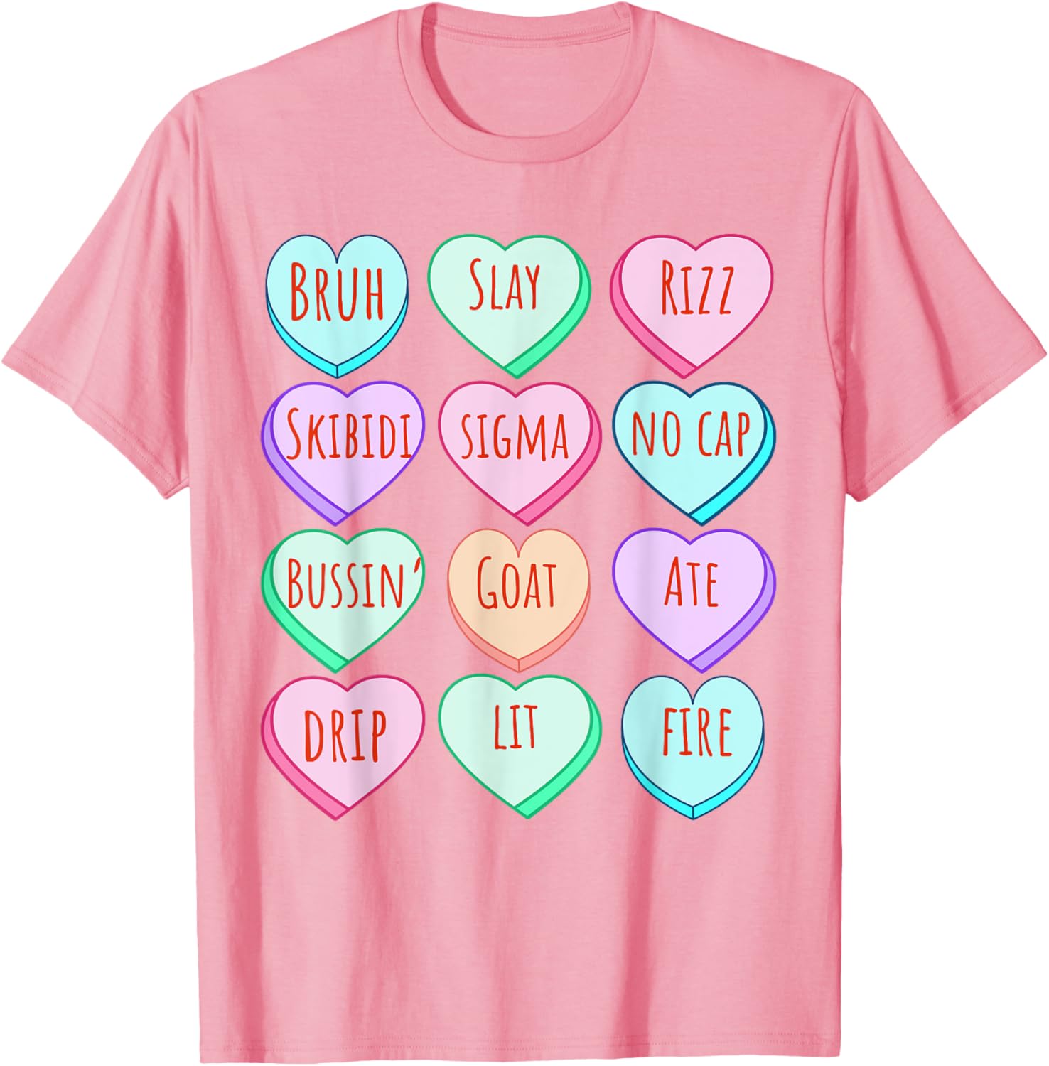 Candy Heart Slang T-Shirt for Valentine's Day Fun at School - 12