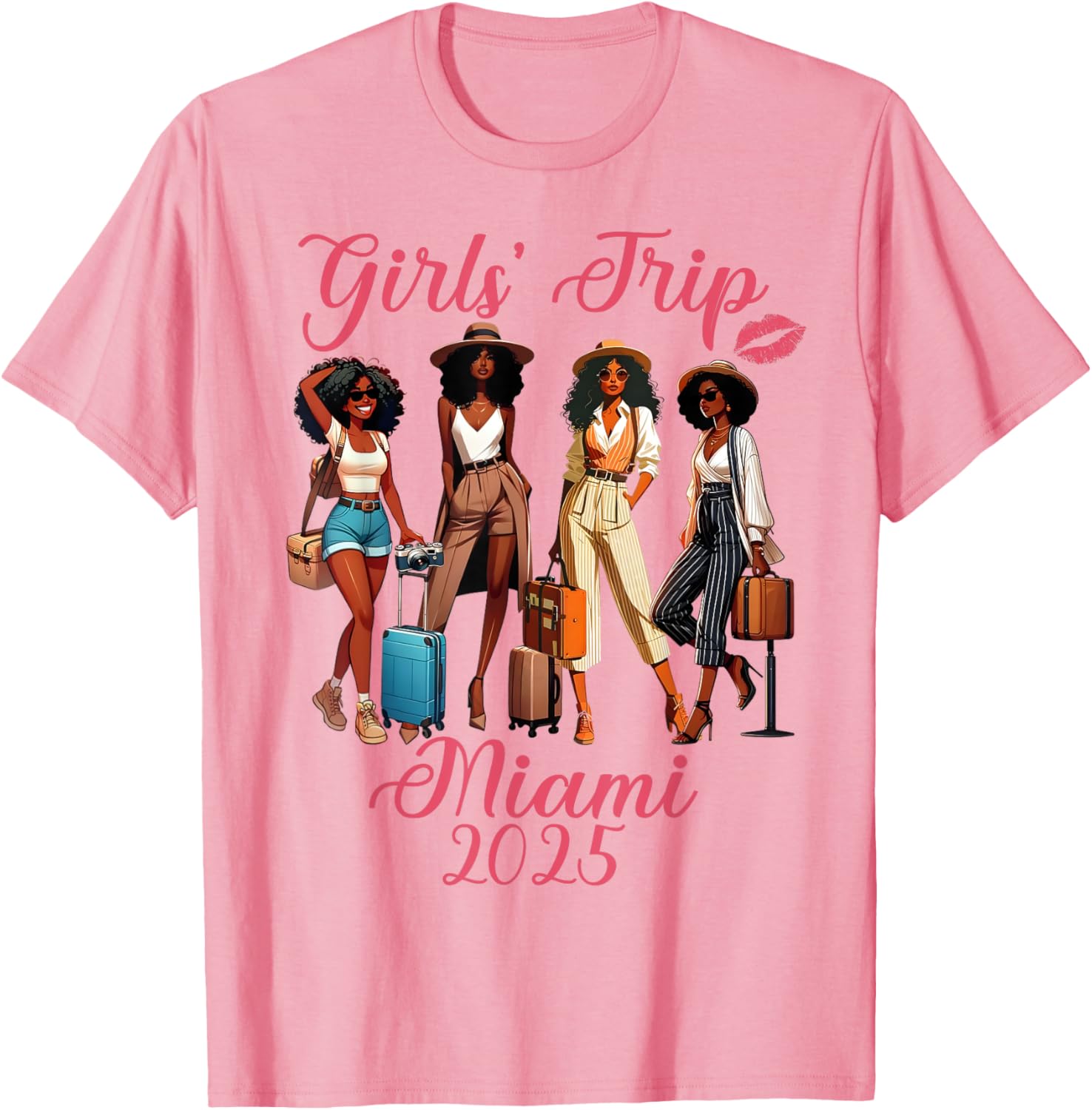 Miami Girls Trip 2025 Birthday Squad T-Shirt for Black Girls Fun Vacation - 7