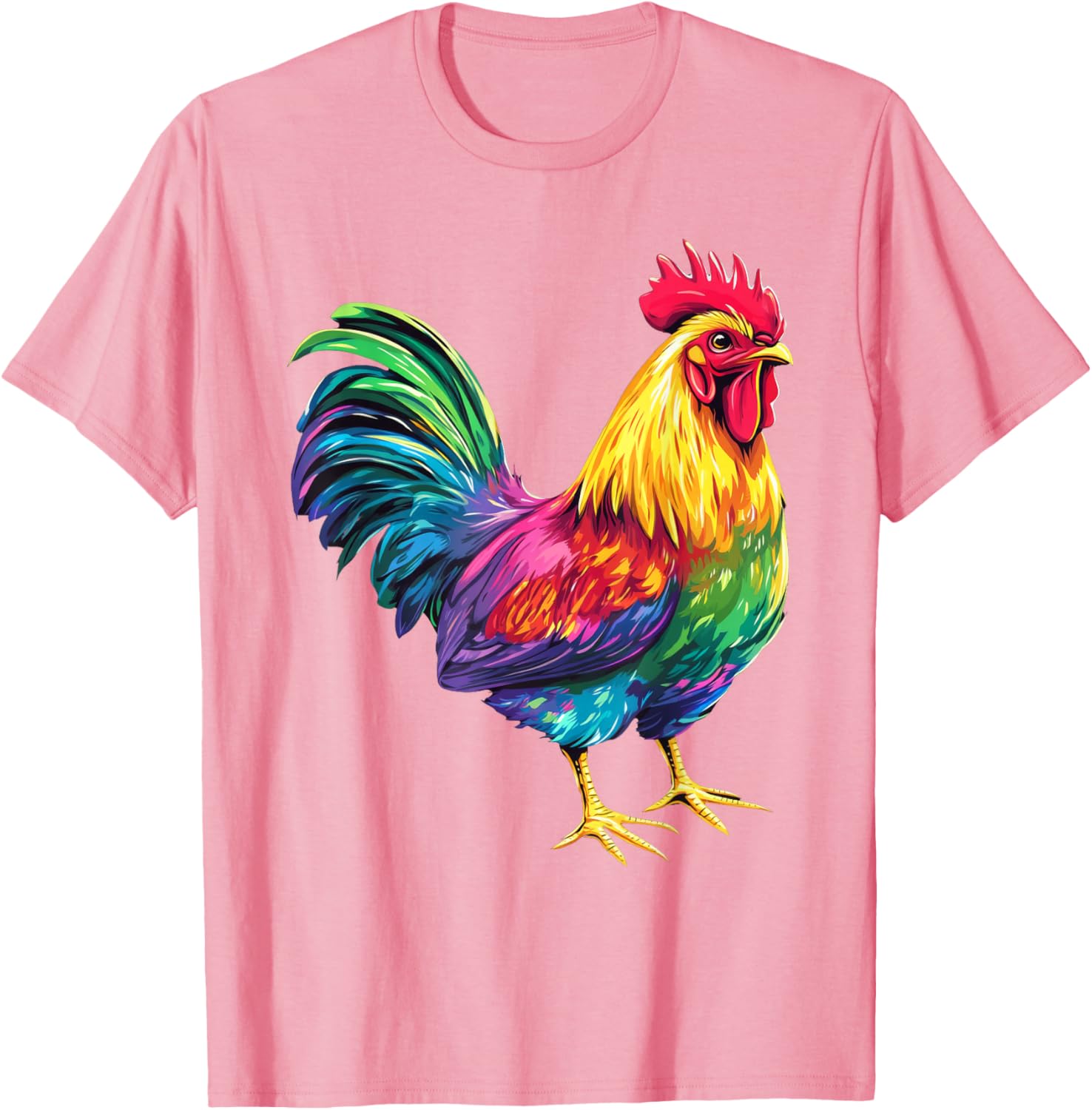 Rainbow Color Chicken Art T-Shirt for Fun and Stylish Outfits - 5