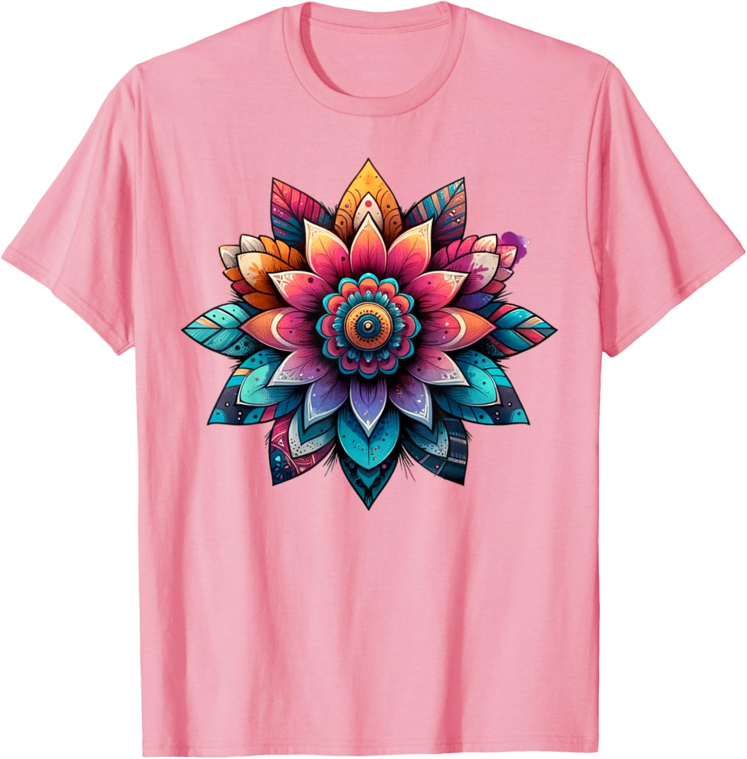 Women's Vintage Mandala Graphic T-Shirt for Summer Vacation Fun - 9