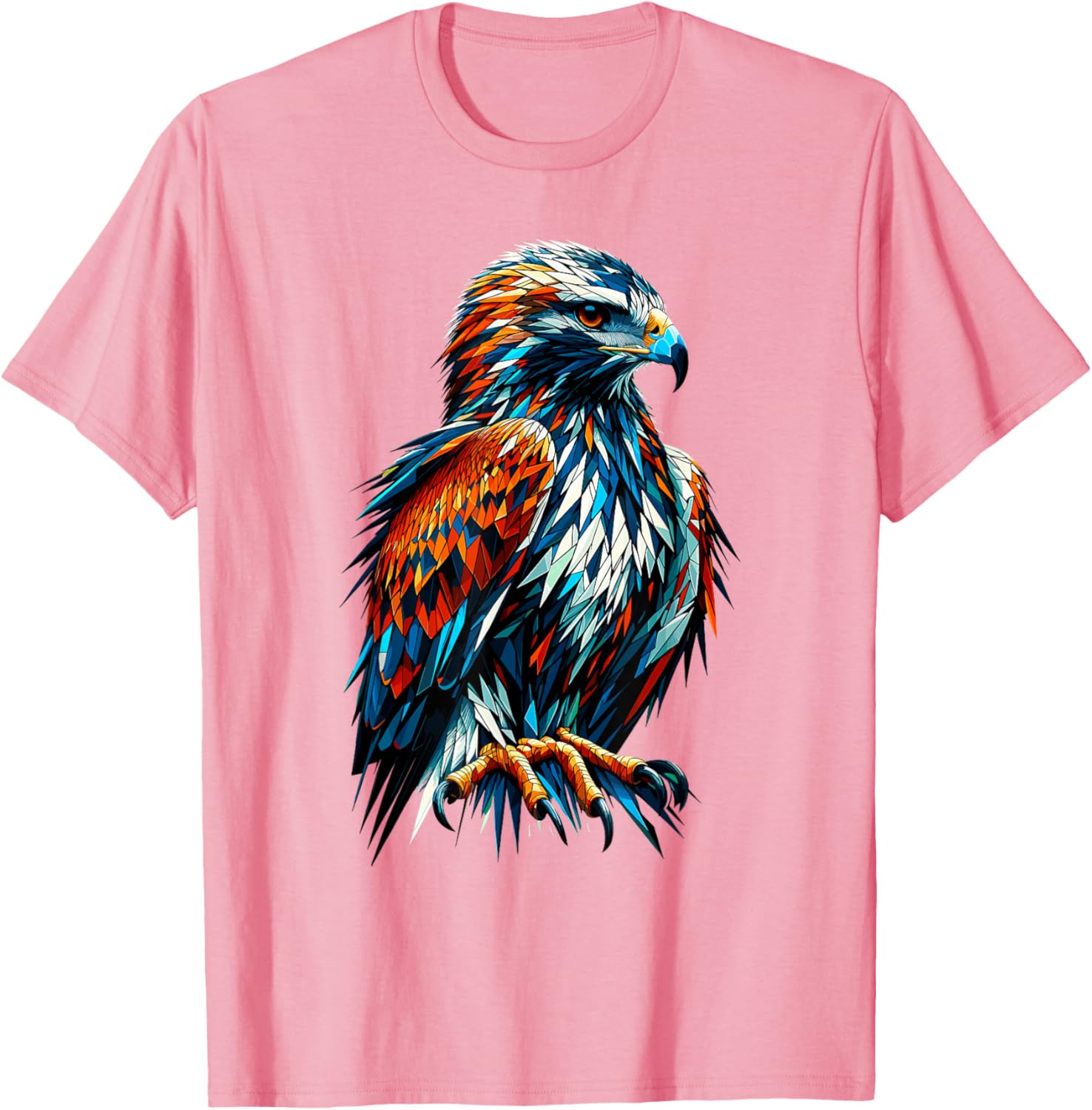 Polygon Art Hawk T-Shirt for Bird Lovers - Unique and Stylish Design - 15
