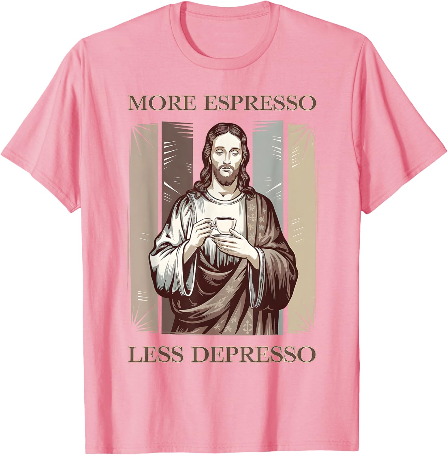 Jesus More Espresso Less Depresso Retro Coffee Lover T-Shirt - 21