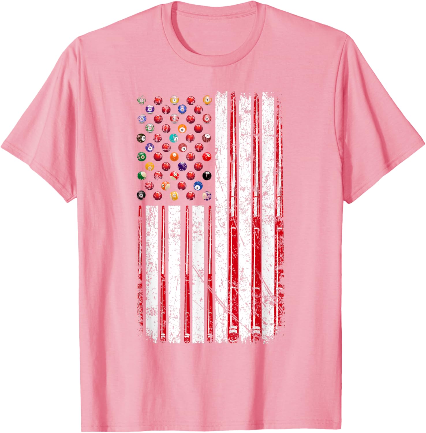 American Flag Pool Player T-Shirt for Billiard Lovers, USA Pride Apparel - 22