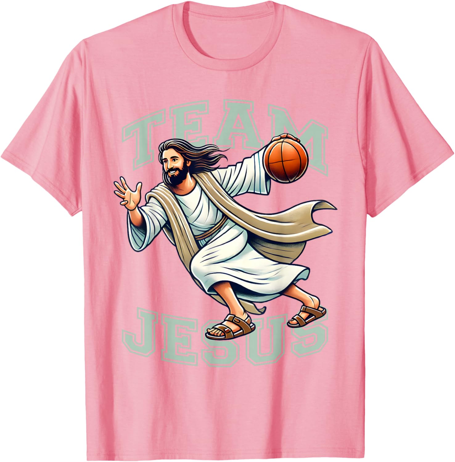 Team Jesus Basketball Tee Christ Playing Basketball T-Shirt for Sports Fans - 11