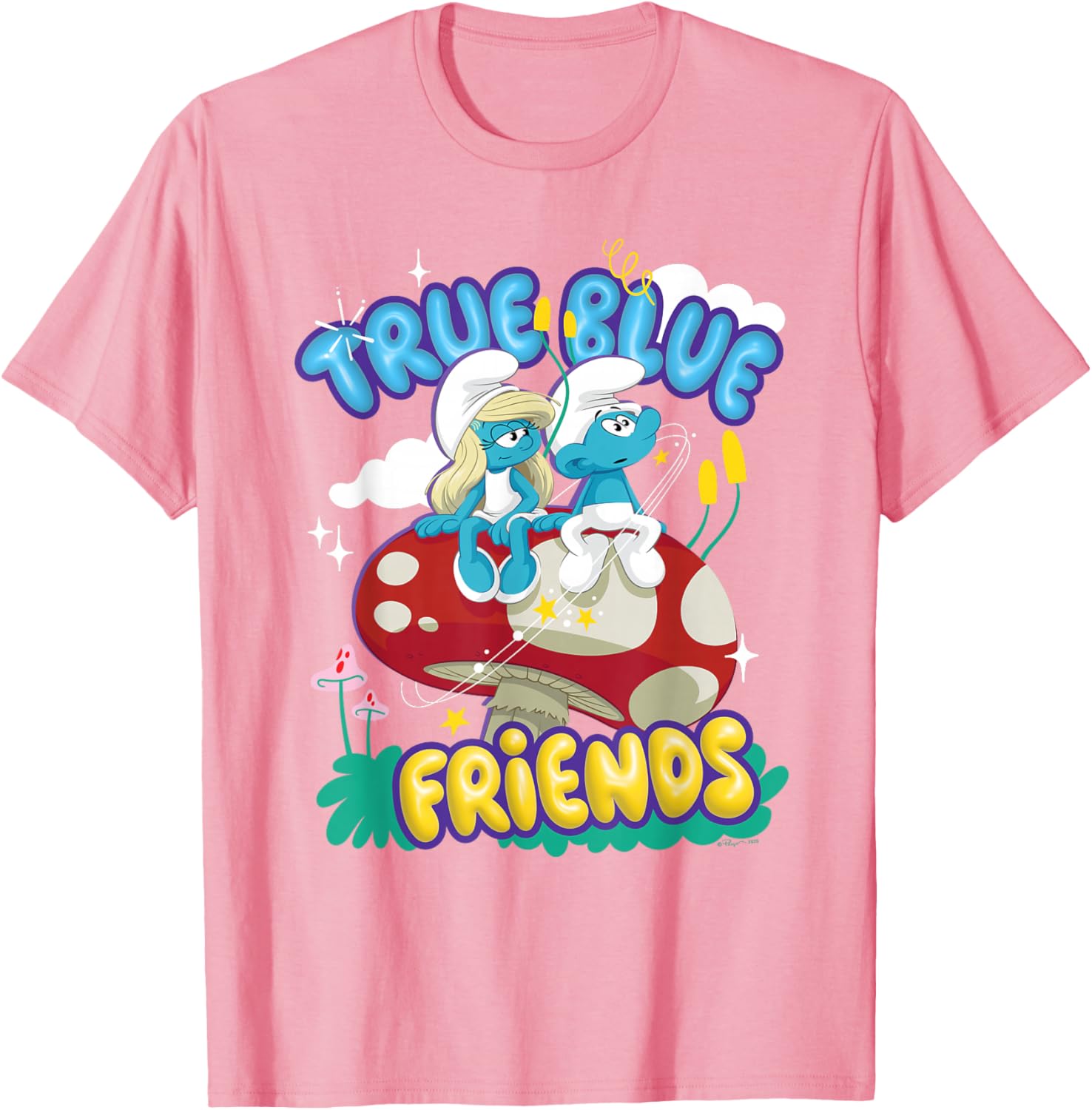 Smurfs Movie True Blue Friends T-Shirt Featuring Smurfette and No Name - 4