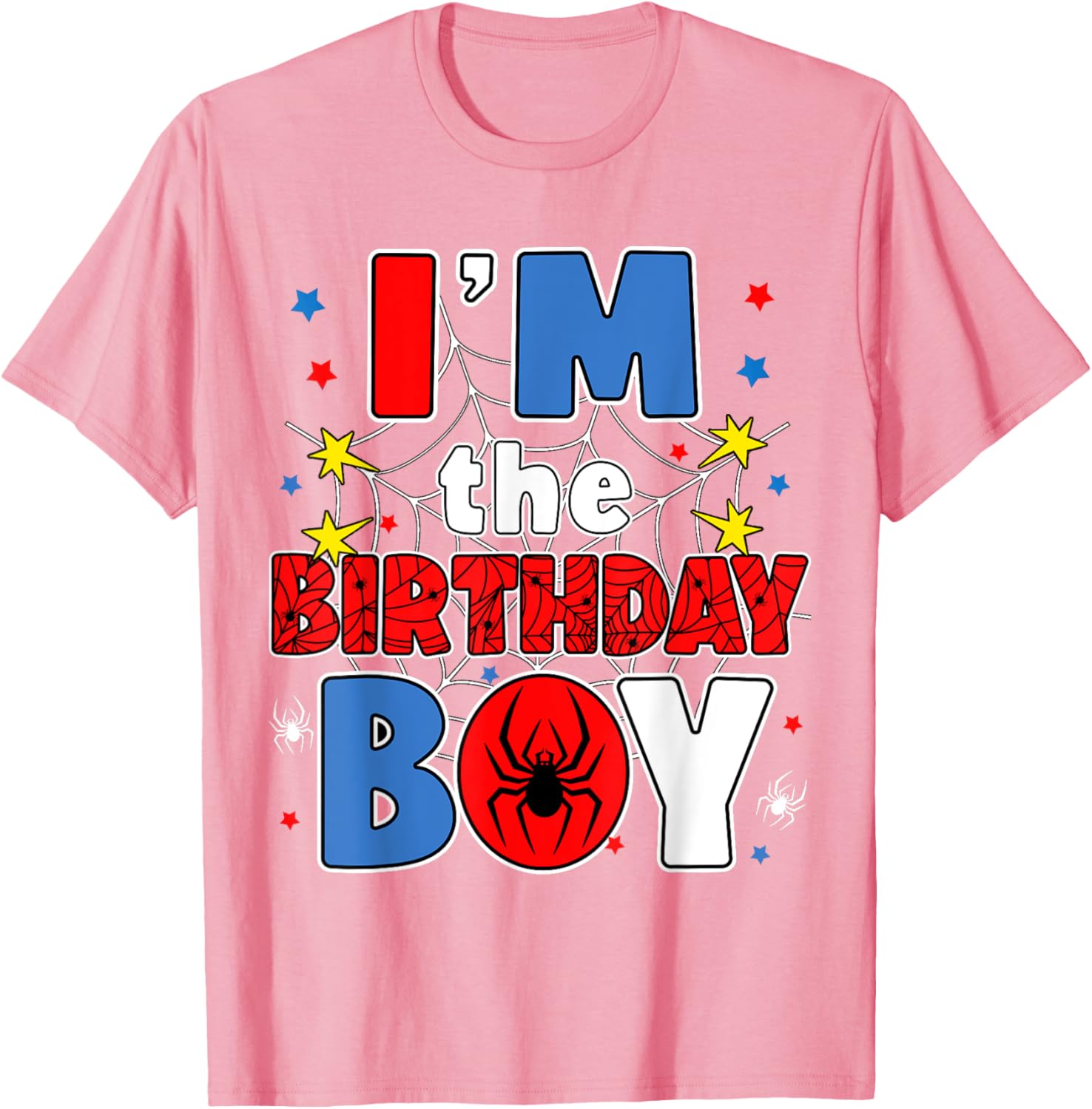 I'm The Birthday Boy Spider Web Family Party T-Shirt for Kids - 1