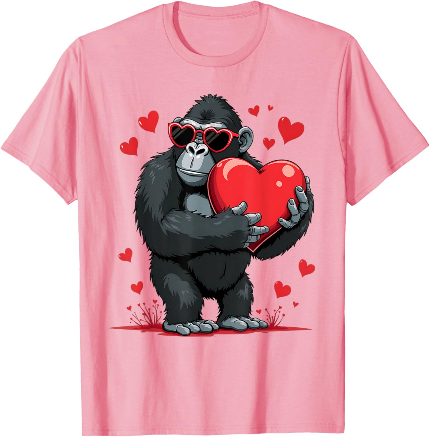 Funny Gorilla Heart Sunglasses T-Shirt for Boys Perfect for Valentine's Day - 7