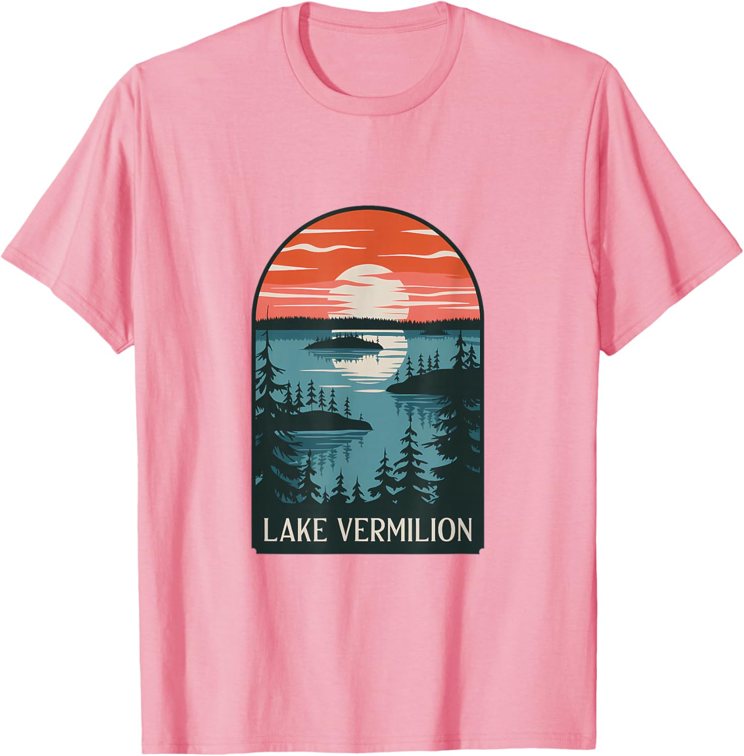 Lake Vermilion Sunset Reflection T-Shirt for Nature Lovers and Adventurers - 22