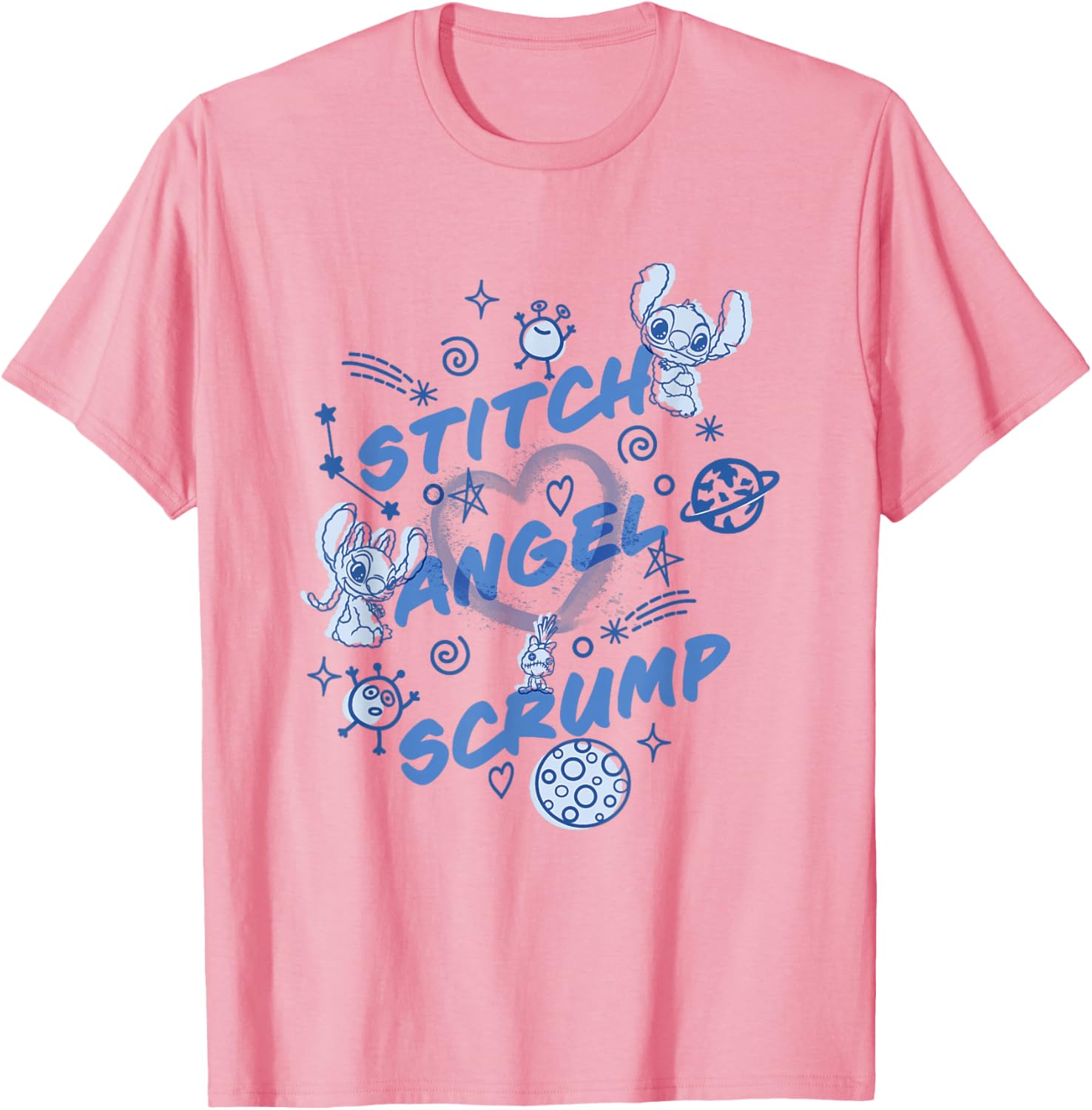 Disney Lilo and Stitch Angel Stitch Scrump Planet Icons T-Shirt - 3