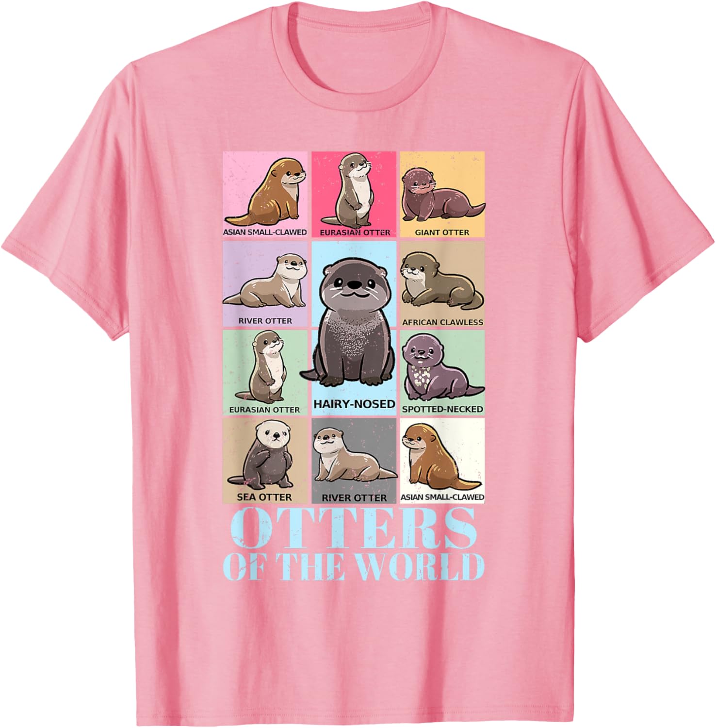 Otters of the World Vintage Sea Otter T-Shirt for Kids and Adults - 17
