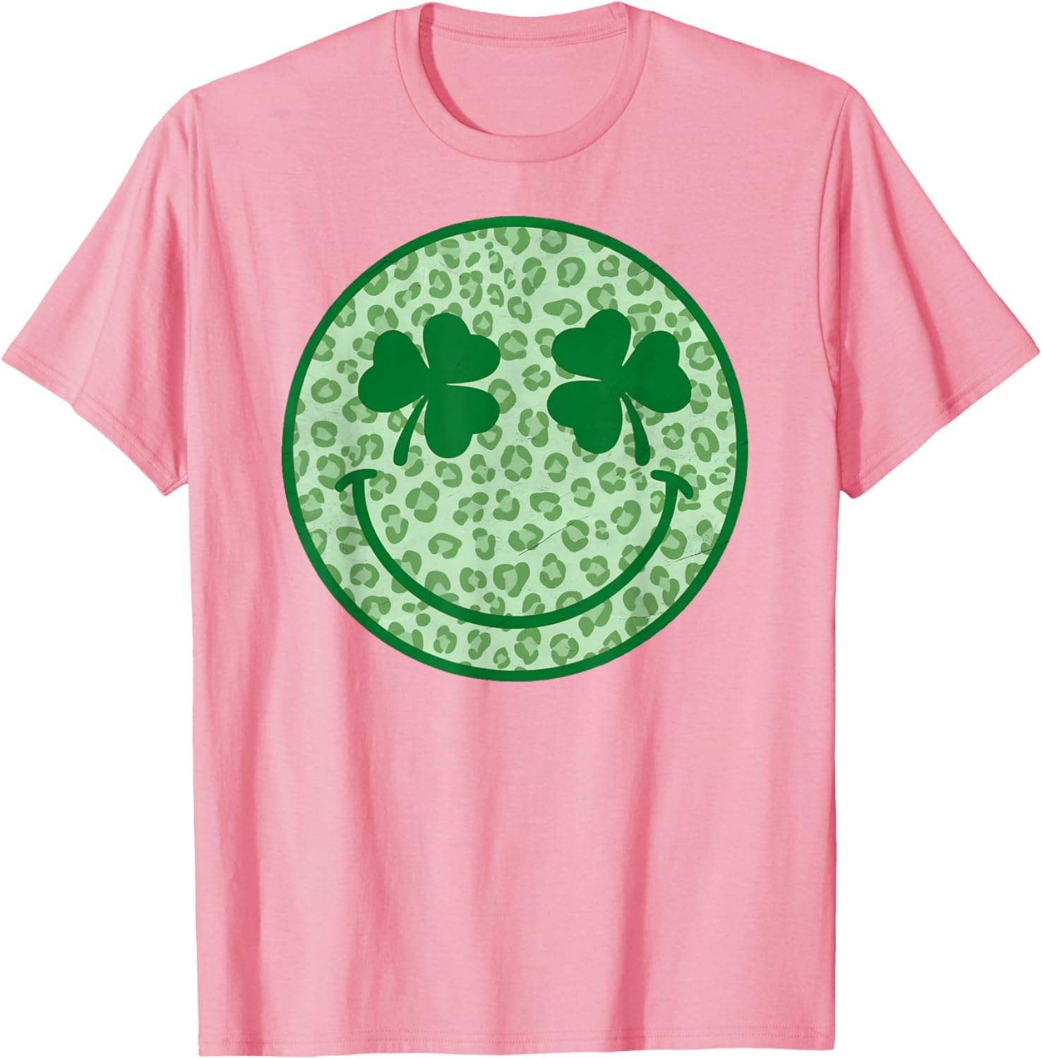 Smile Happy St Patricks Day Retro Shamrock Leopard T-Shirt for Fun Style - 16
