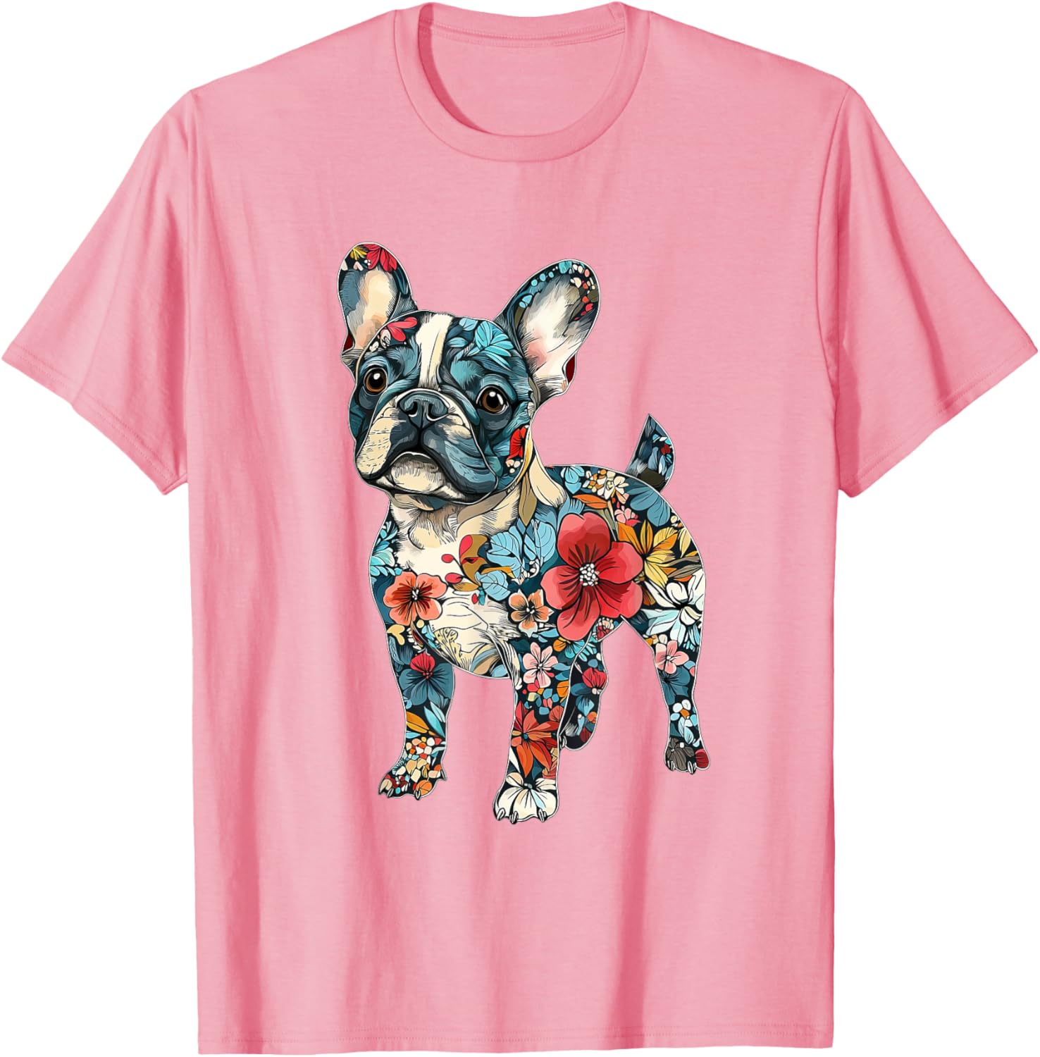 Cute French Bulldog Flower T-Shirt for Men, Women, Girls, and Kids - 8