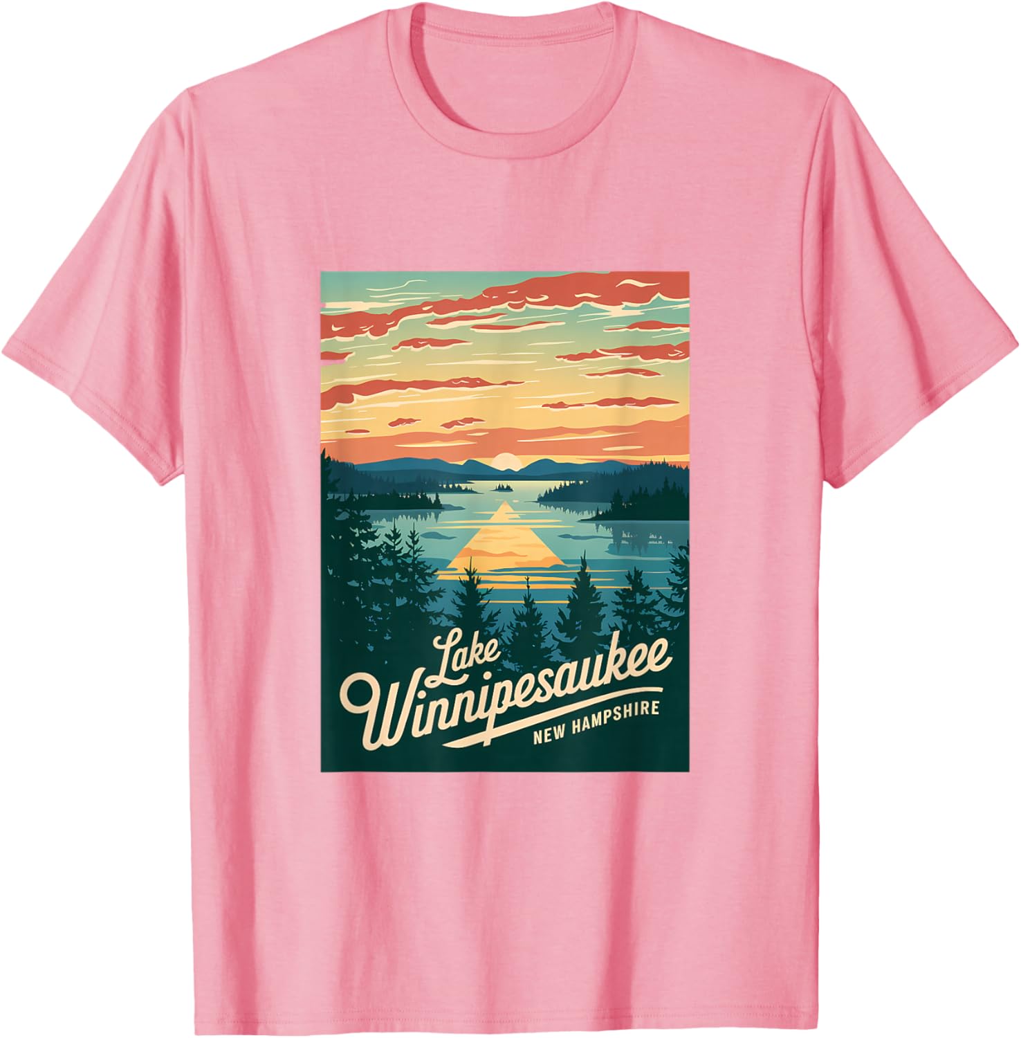 Sunset Beauty T-Shirt Featuring Scenic Lake Winnipesaukee, New Hampshire - 8