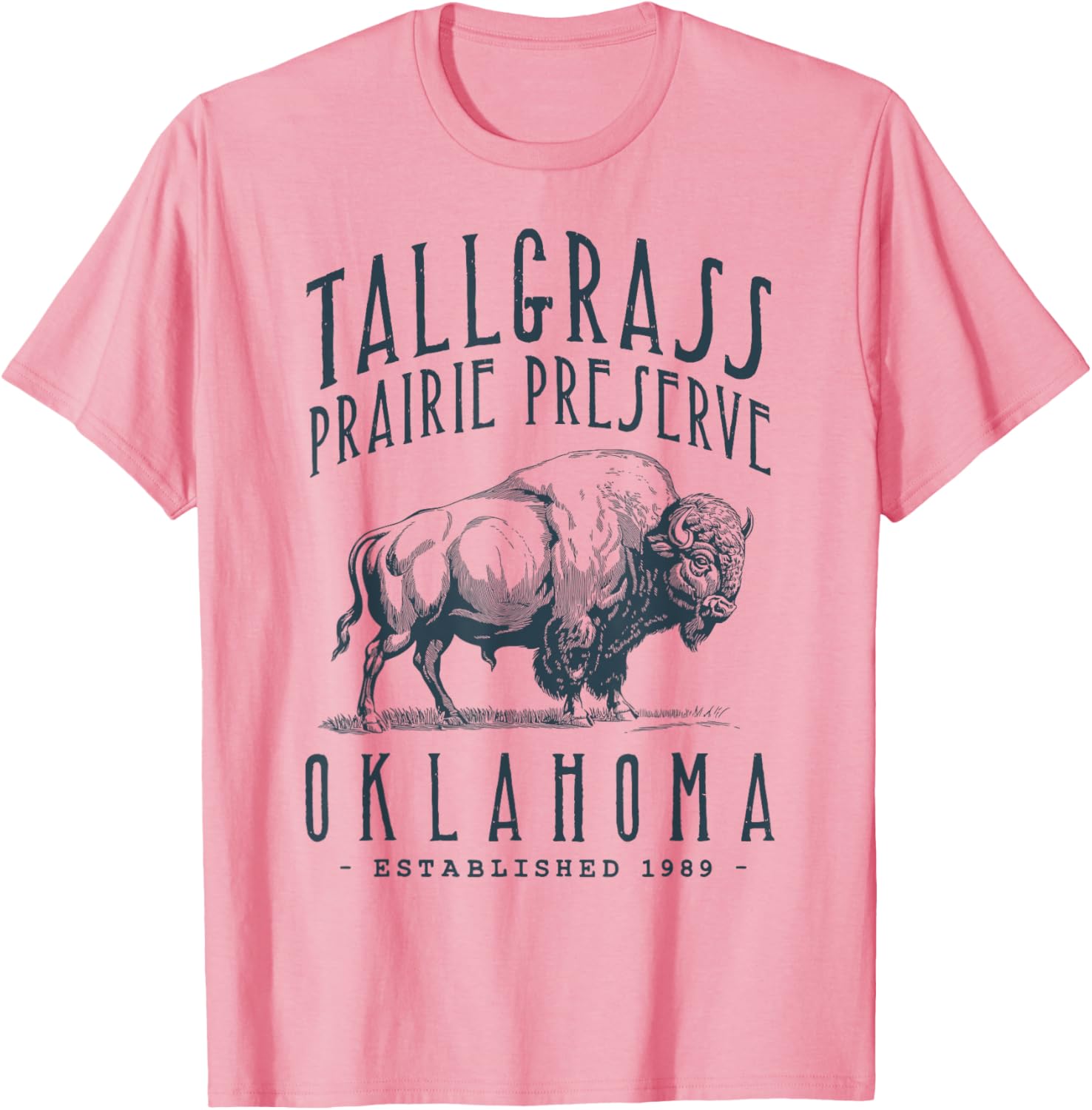 Tallgrass Prairie Oklahoma Bison Design T-Shirt for Nature Lovers - 4