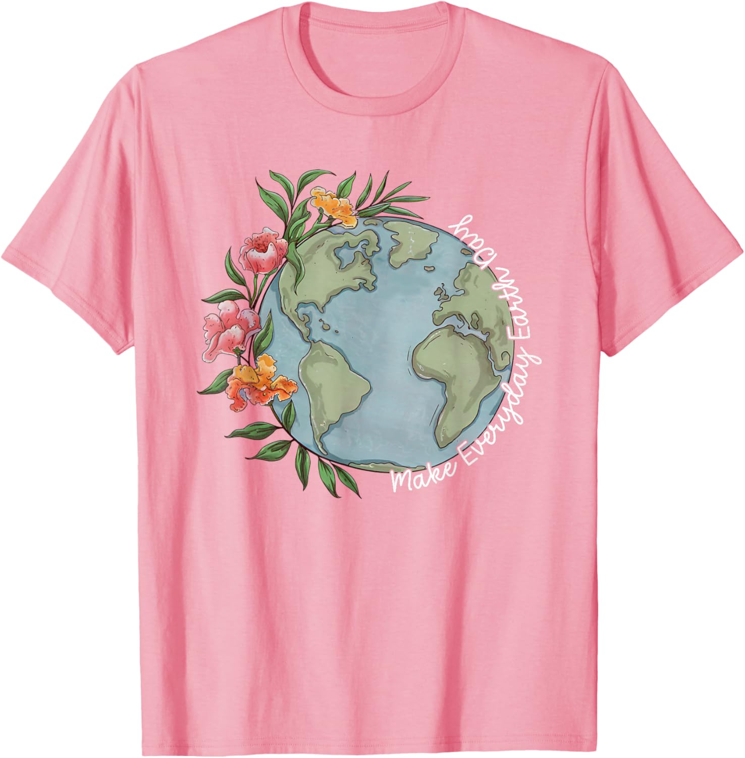 Beautiful Floral Planet T-Shirt for Everyday Earth Day Celebration - 10