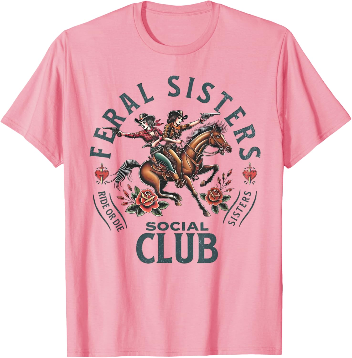 Funny Sisters Feral Sisters Social Club T-Shirt for Fun Loving Sisters - 2