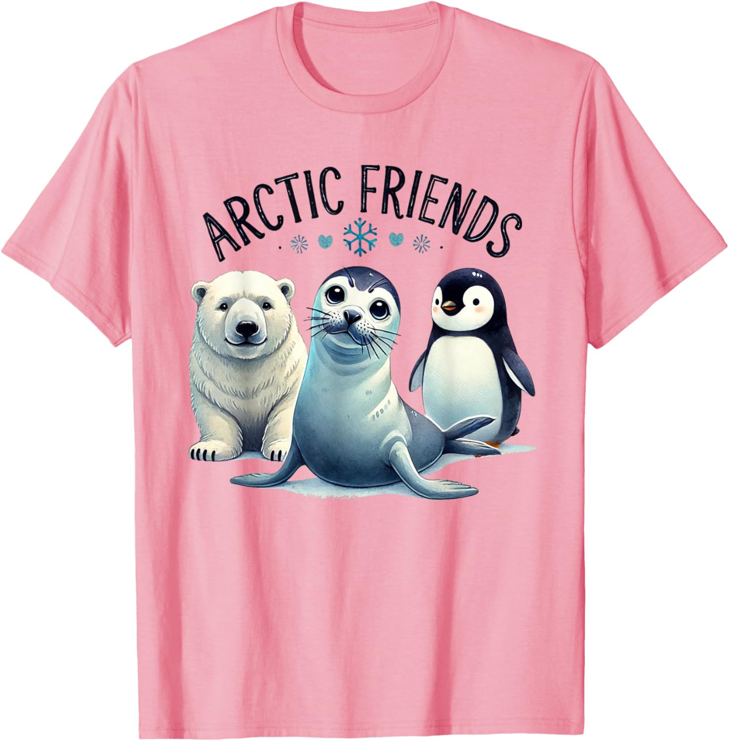 Arctic Animals T-Shirt Featuring Penguin, Seal, Whale, and Polar Bear - 5