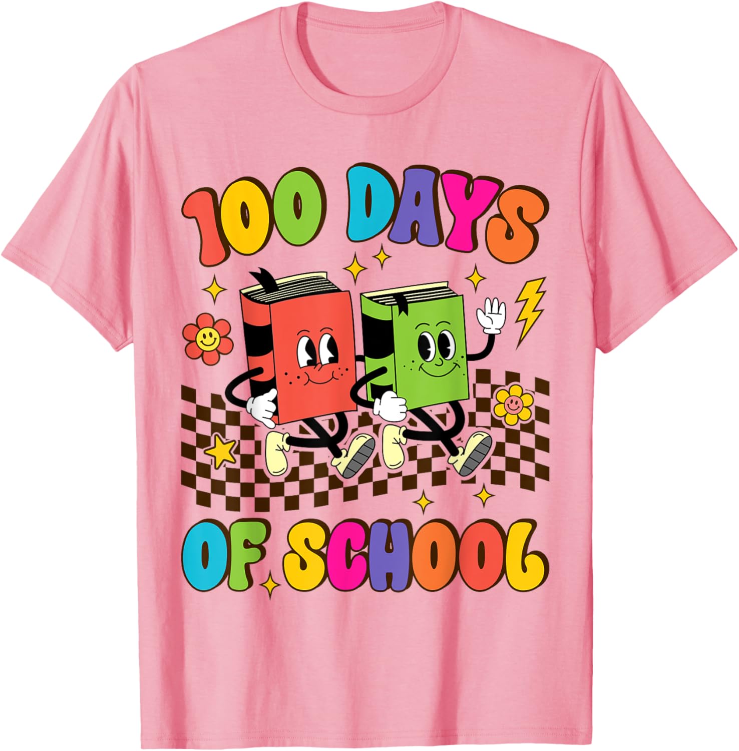 Groovy 100 Days of School T-Shirt for Kids and Teachers Fun Shirt - 2