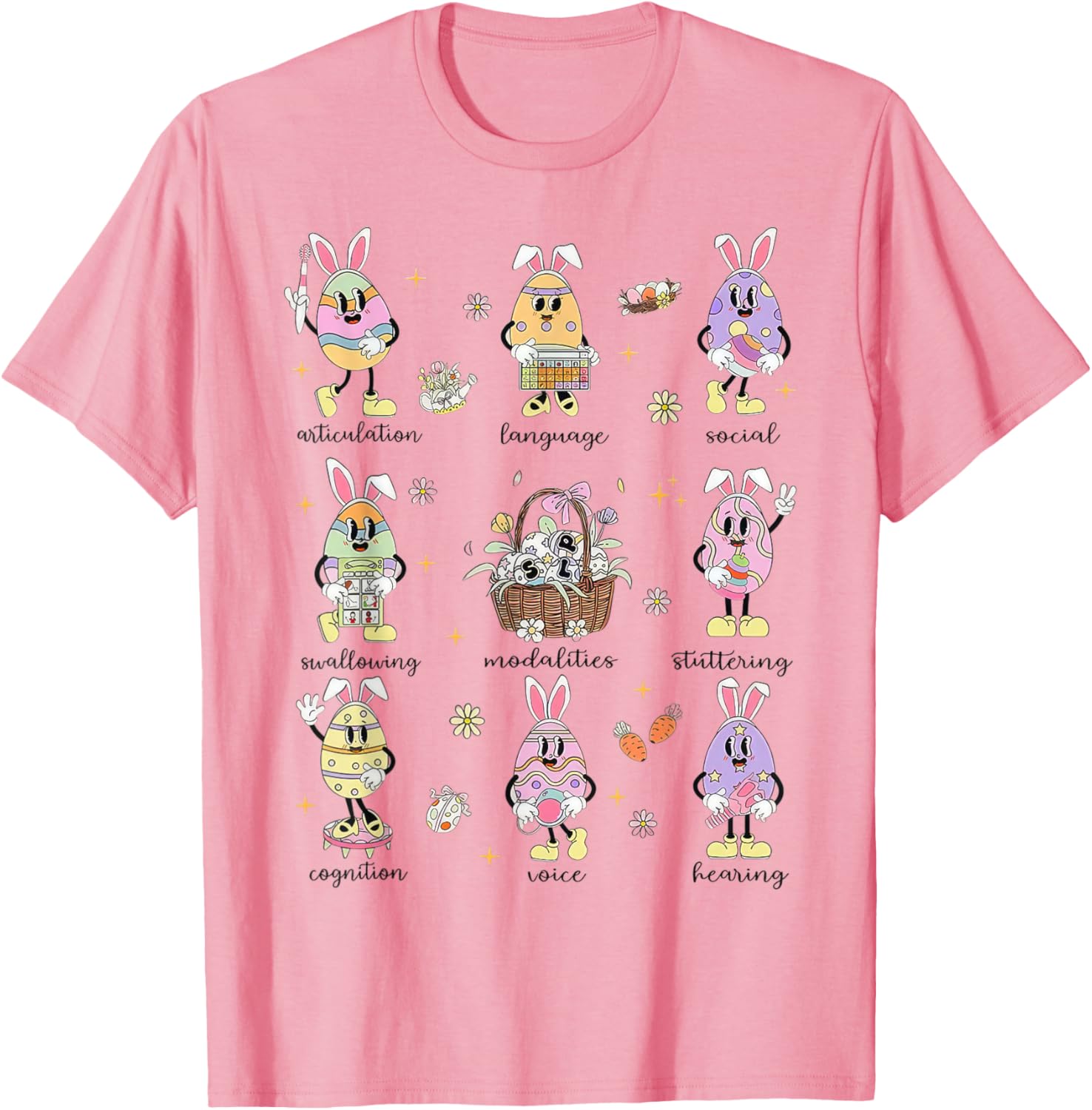 Easter Bunny SLP T-Shirt for Speech Language Pathologists in Spring - 12