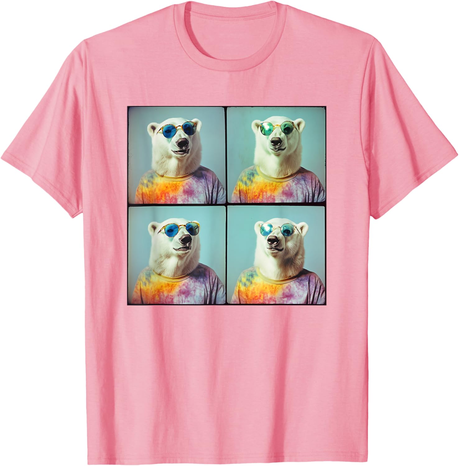 Colorful Tie Dye Polar Bear T-Shirt for Unique Hippie Style Fun - 25