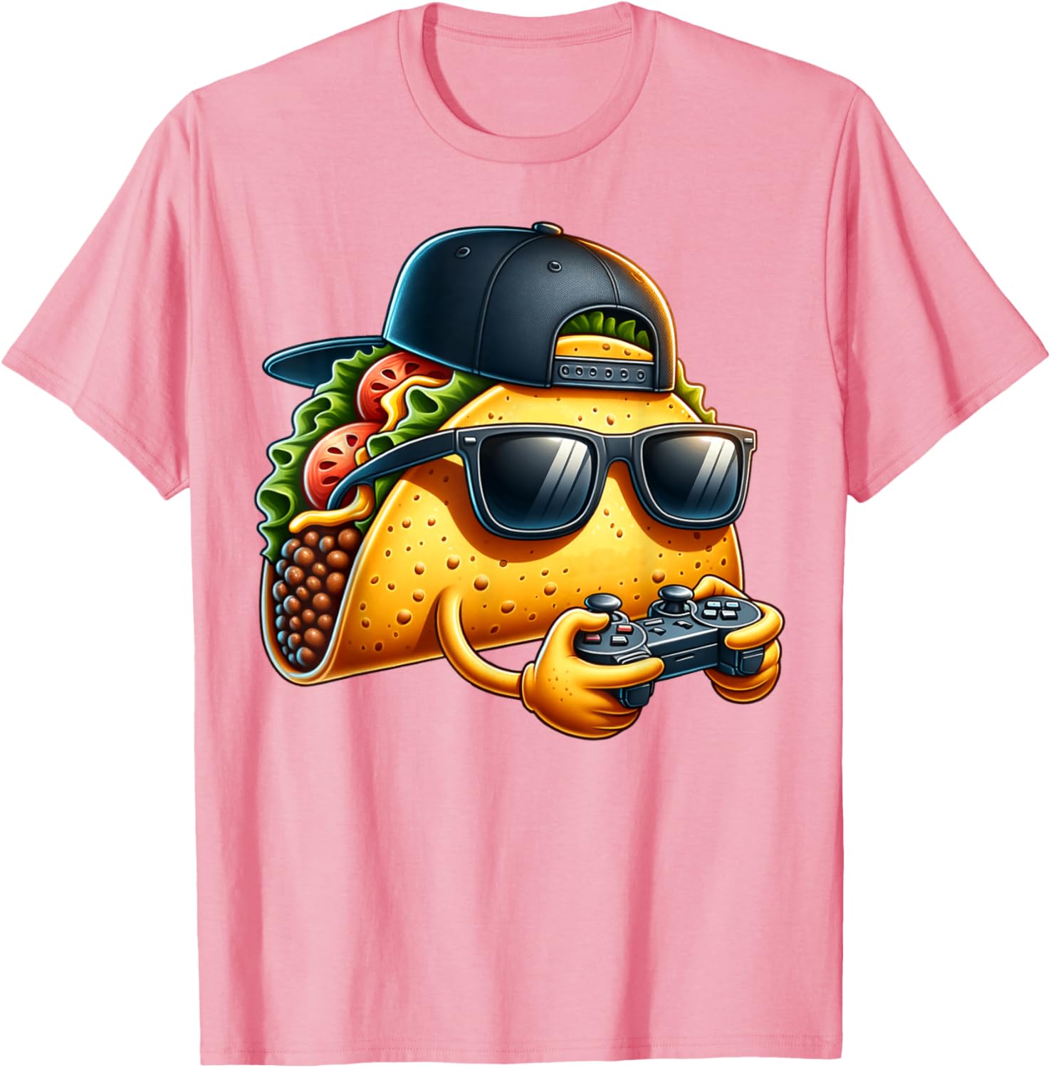 Funny Taco Playing Video Games T-Shirt for Gamers and Taco Lovers - 14