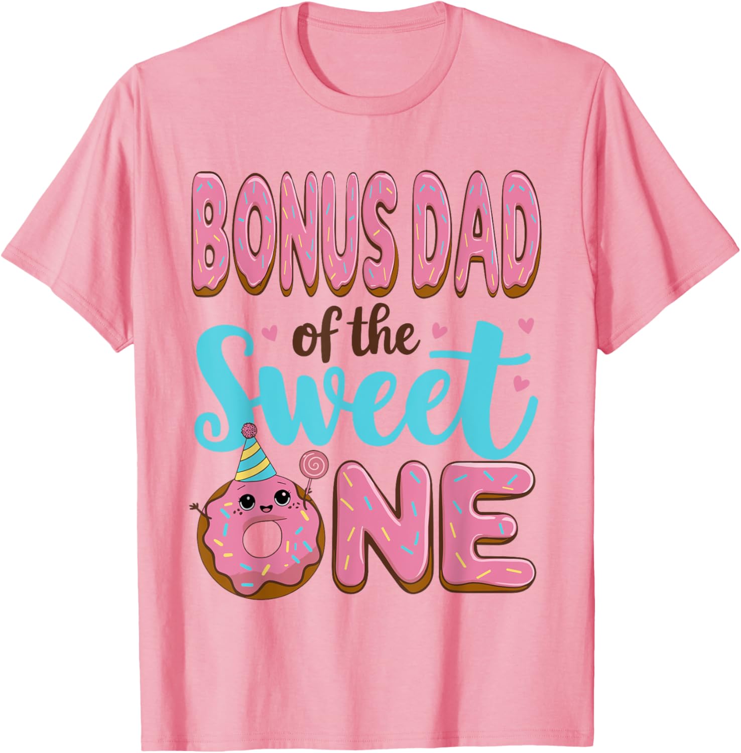 Bonus Dad Donut Party T-Shirt for 1st Birthday Girl Celebration - 8