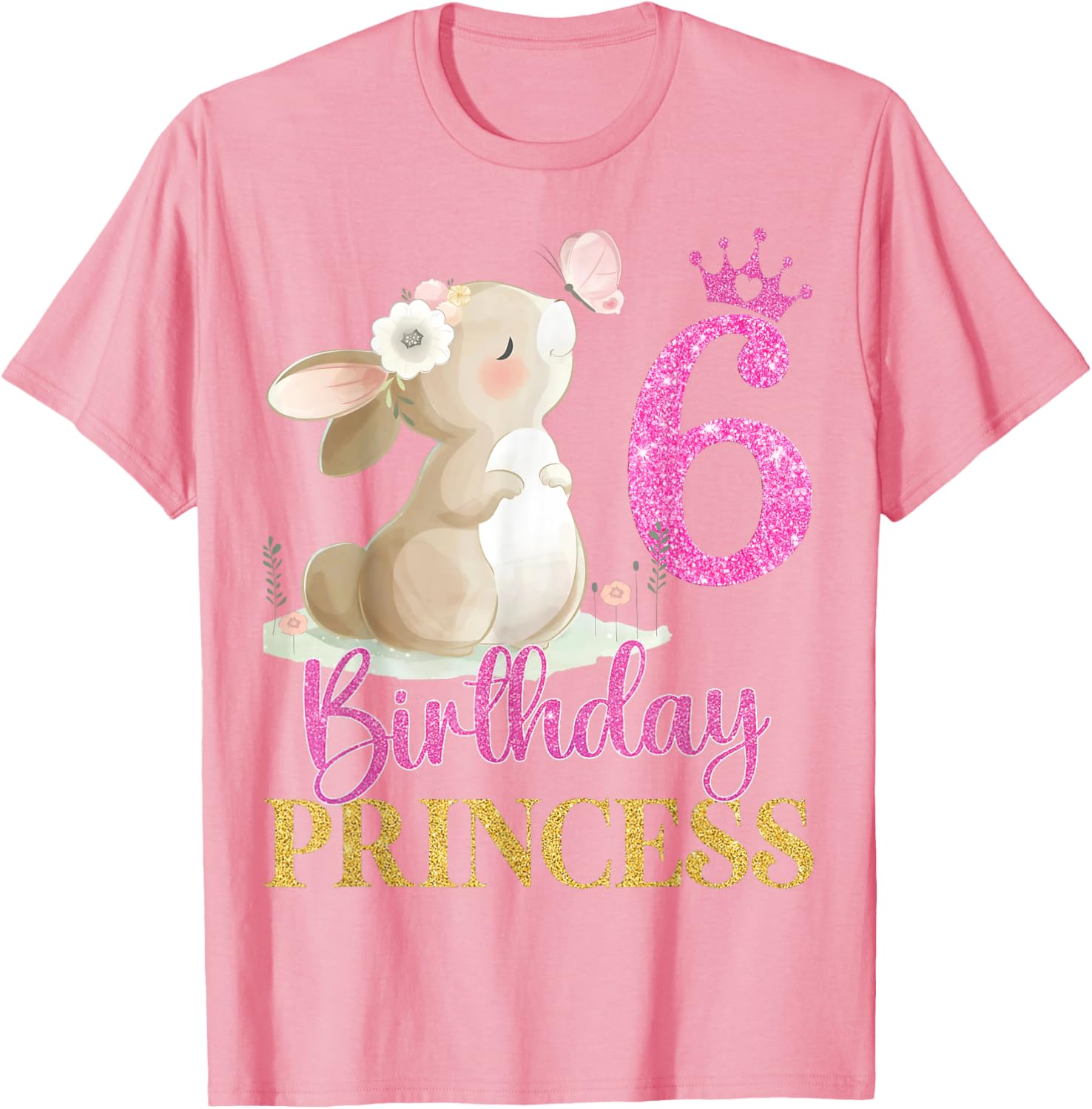 Adorable Rabbit Princess T-Shirt for 6th Birthday Girls - Perfect Gift! - 4