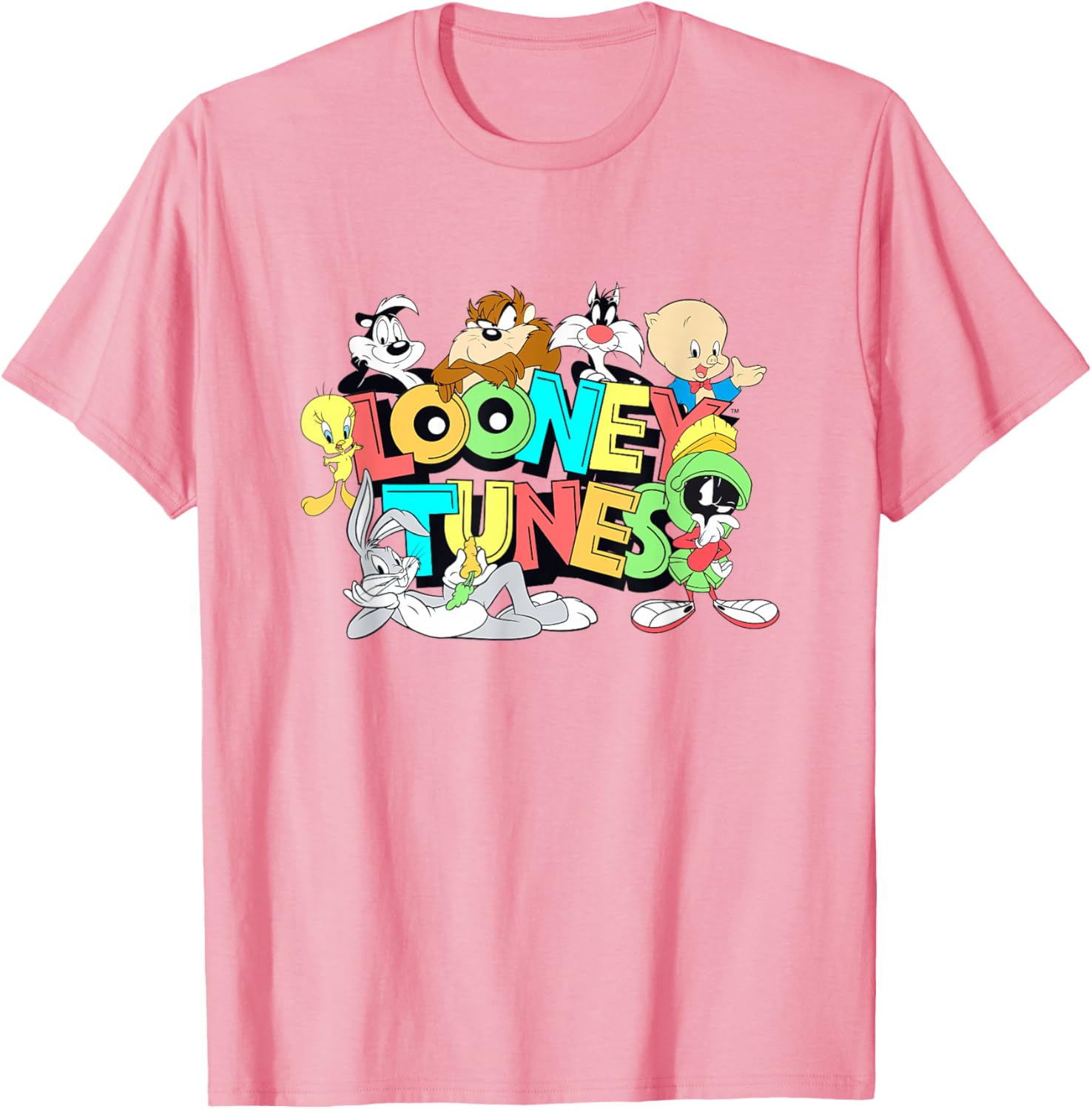 Looney Tunes Retro Neon Pop Group Shot T-Shirt for Fun Style Fans - 7