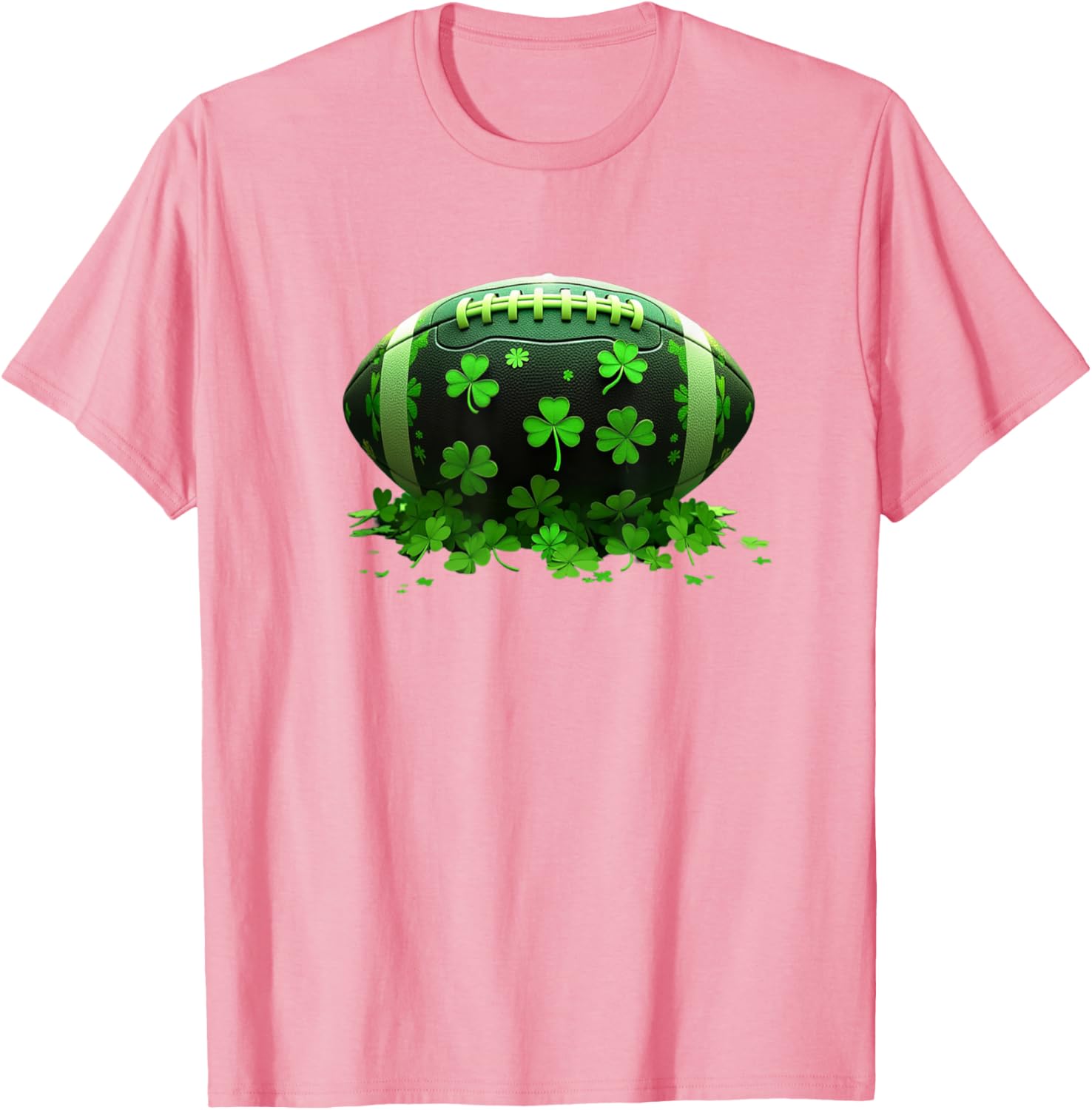 Lucky Shamrock Football Lovers T-Shirt for St Patricks Day Fun - 1
