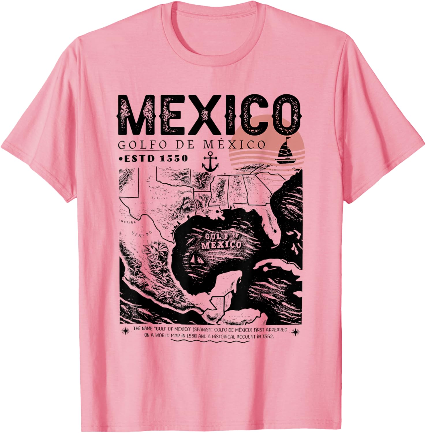 Gulf of Mexico 1550 History Facts T-Shirt for Ocean Lovers and Travelers - 2