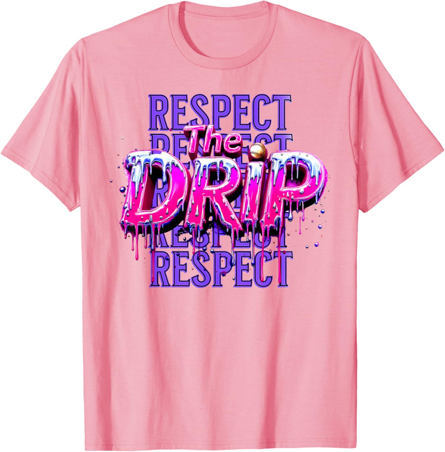 Respect The Drip Baseball Ice Cream Drip T-Shirt for Cool Style - 14