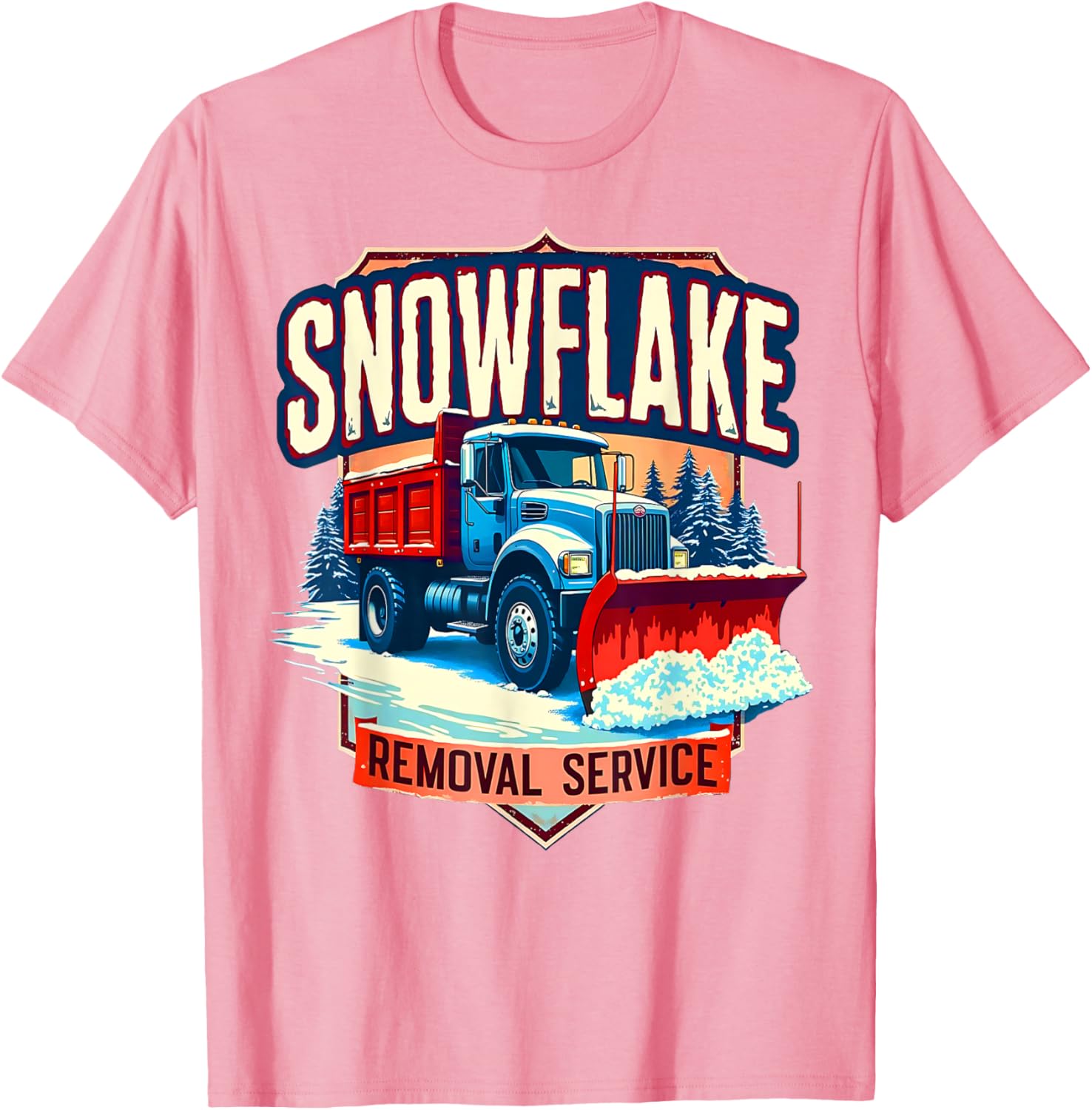 Snowflake Removal Service Truck Winter Supporter T-Shirt for Snow Days - 19