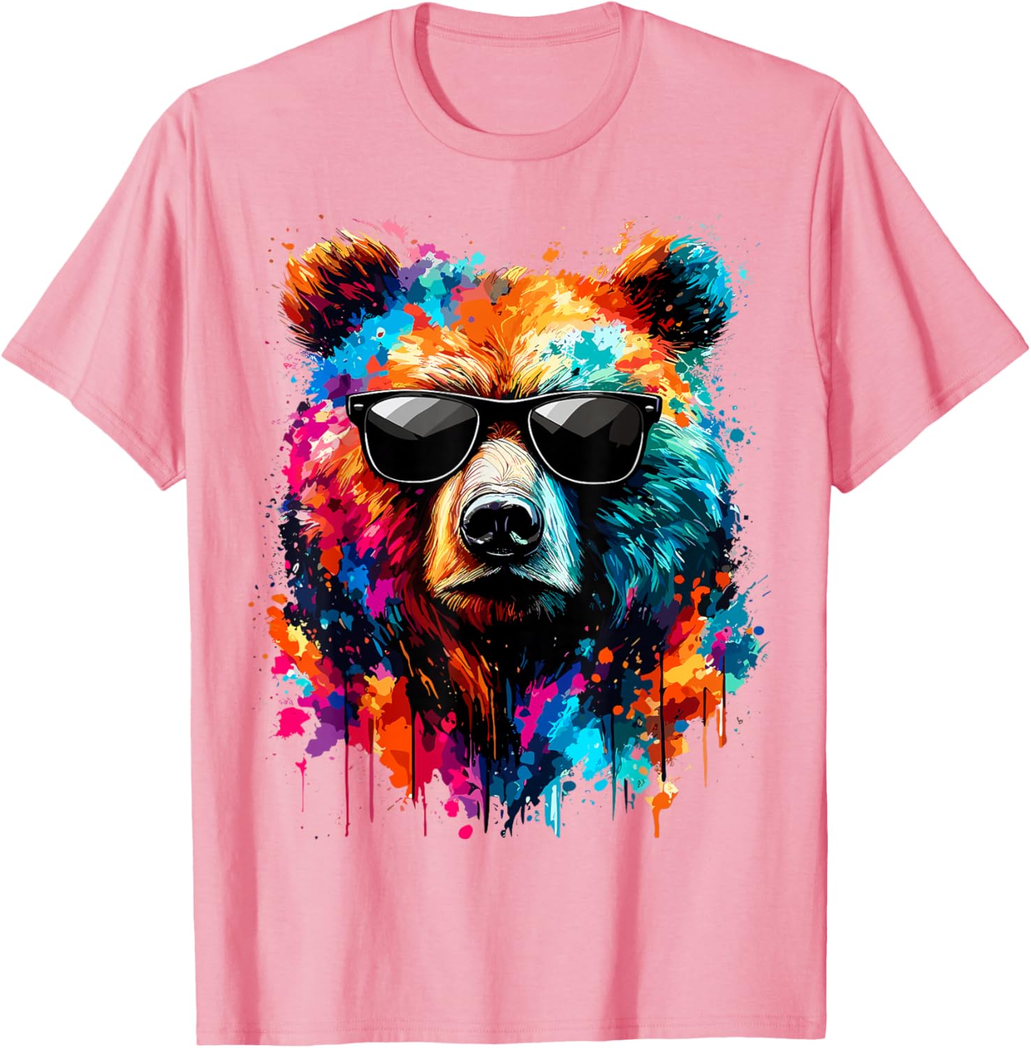 Colorful Bear with Sunglasses T-Shirt for Wildlife Lovers and Adventures - 3
