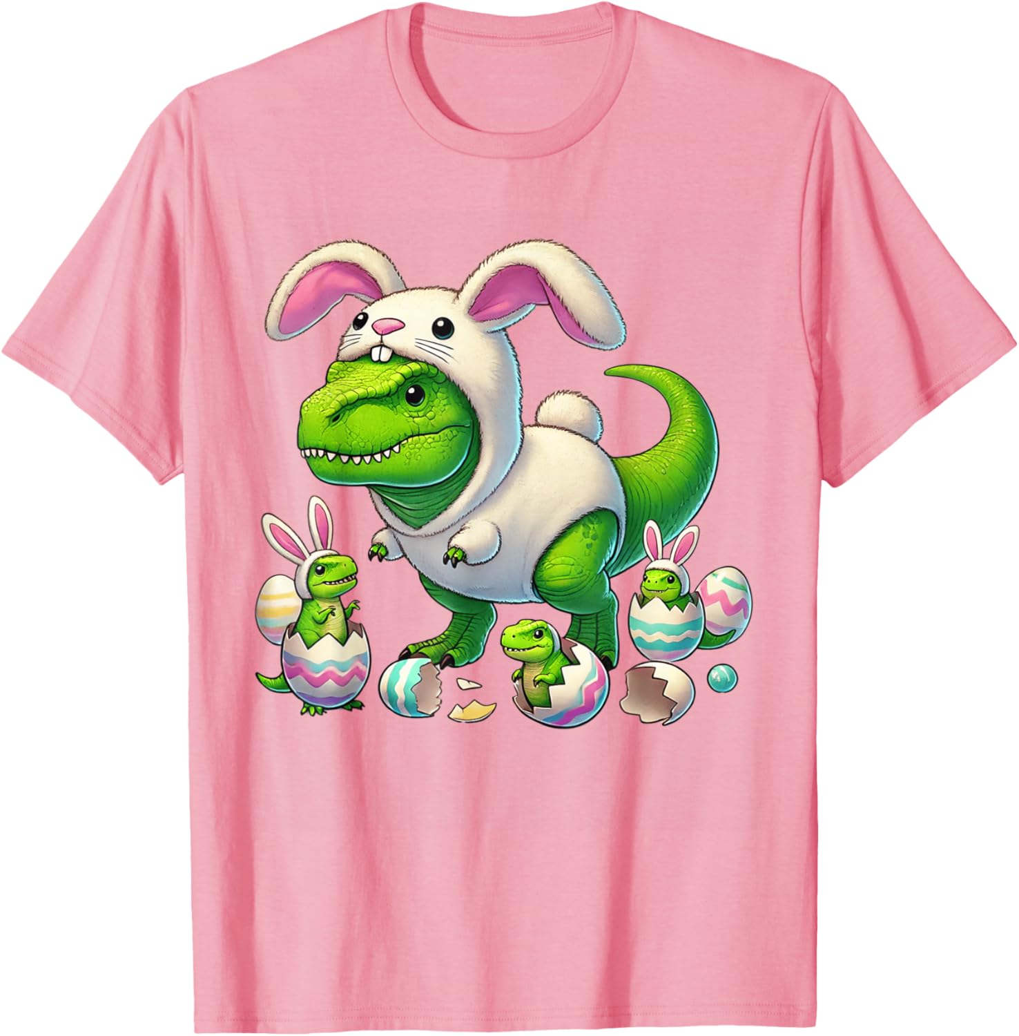 Funny Easter T-Rex Bunny Ears Kids T-Shirt for Boys - Dino Costume Delight - 15