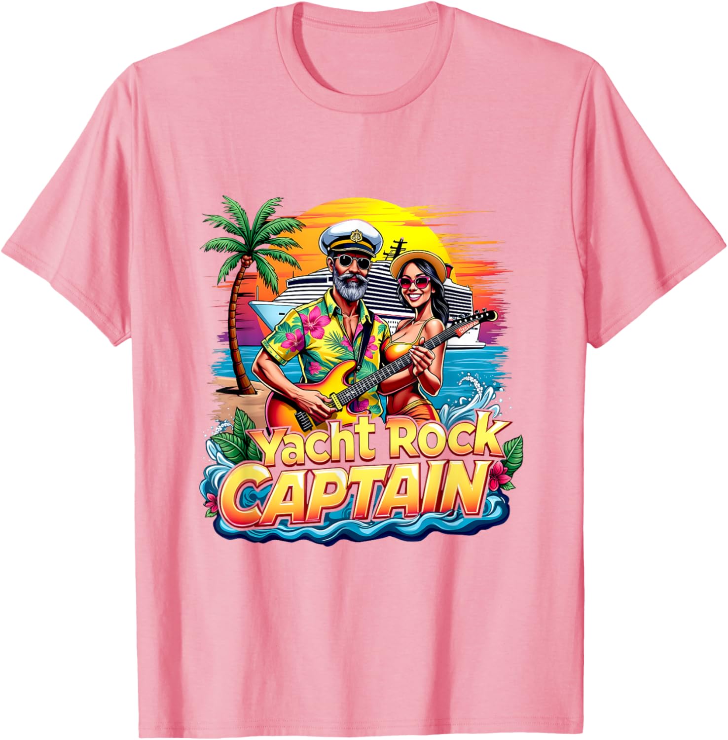 Retro Yacht Rock Captain Tropical Cruise Squad T-Shirt for Fun Parties - 11
