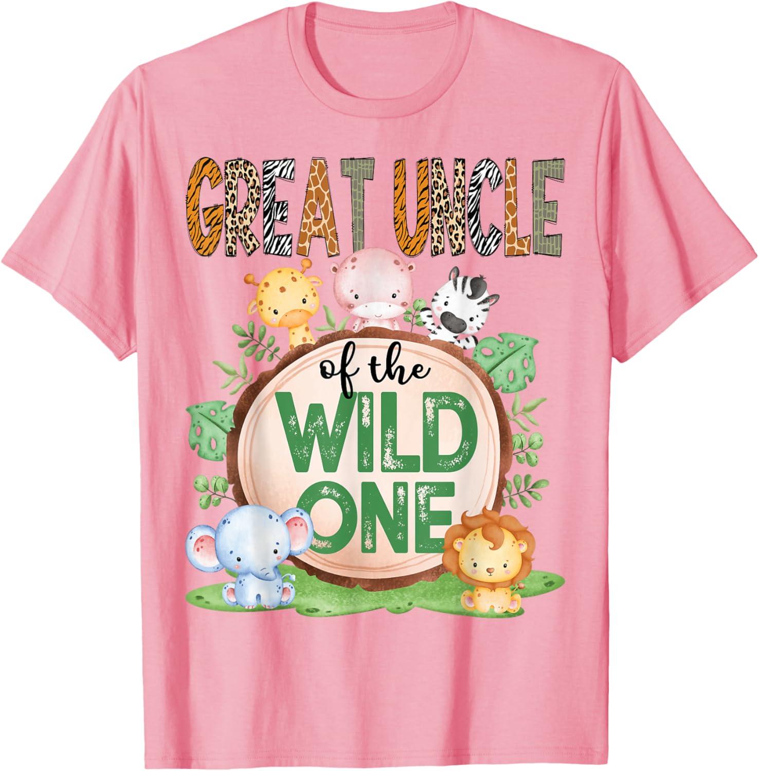 Great Uncle Of The Wild One Safari Jungle T-Shirt for 1st Birthday Fun - 3