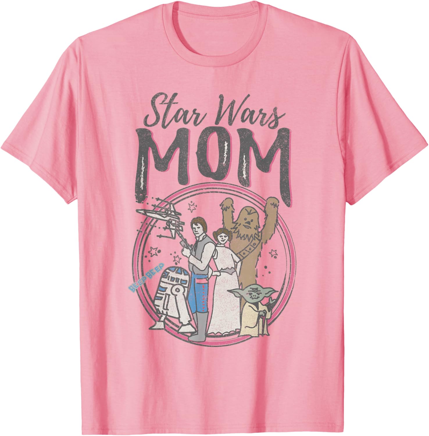 Star Wars Mother's Day Vintage Portrait T-Shirt for Women and Moms - 4