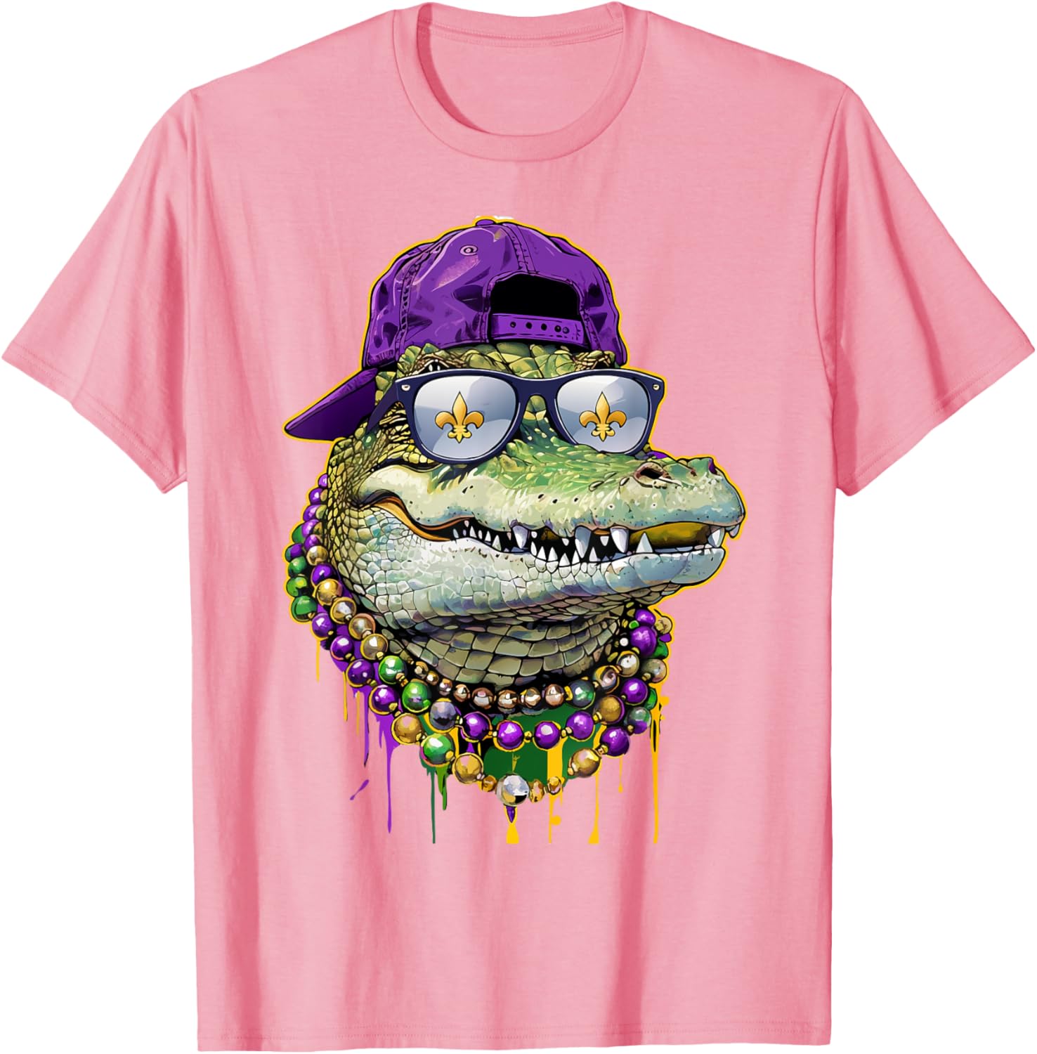 Mardigator Mardi Gras Alligator Costume T-Shirt for Men and Women - 8